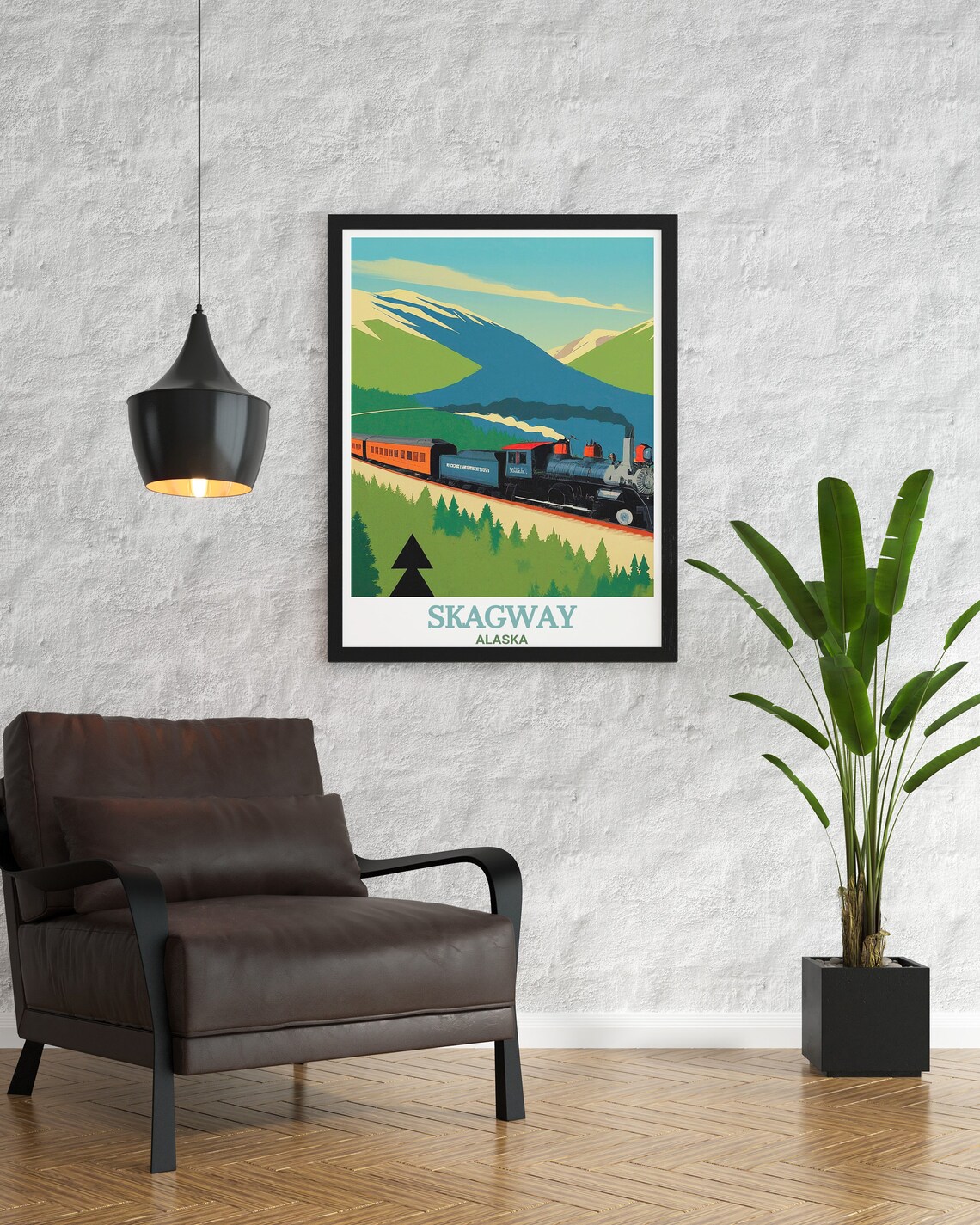 Skagway Alaska White Pass Yukon Railroad Steam Train Travel Poster - Image 2