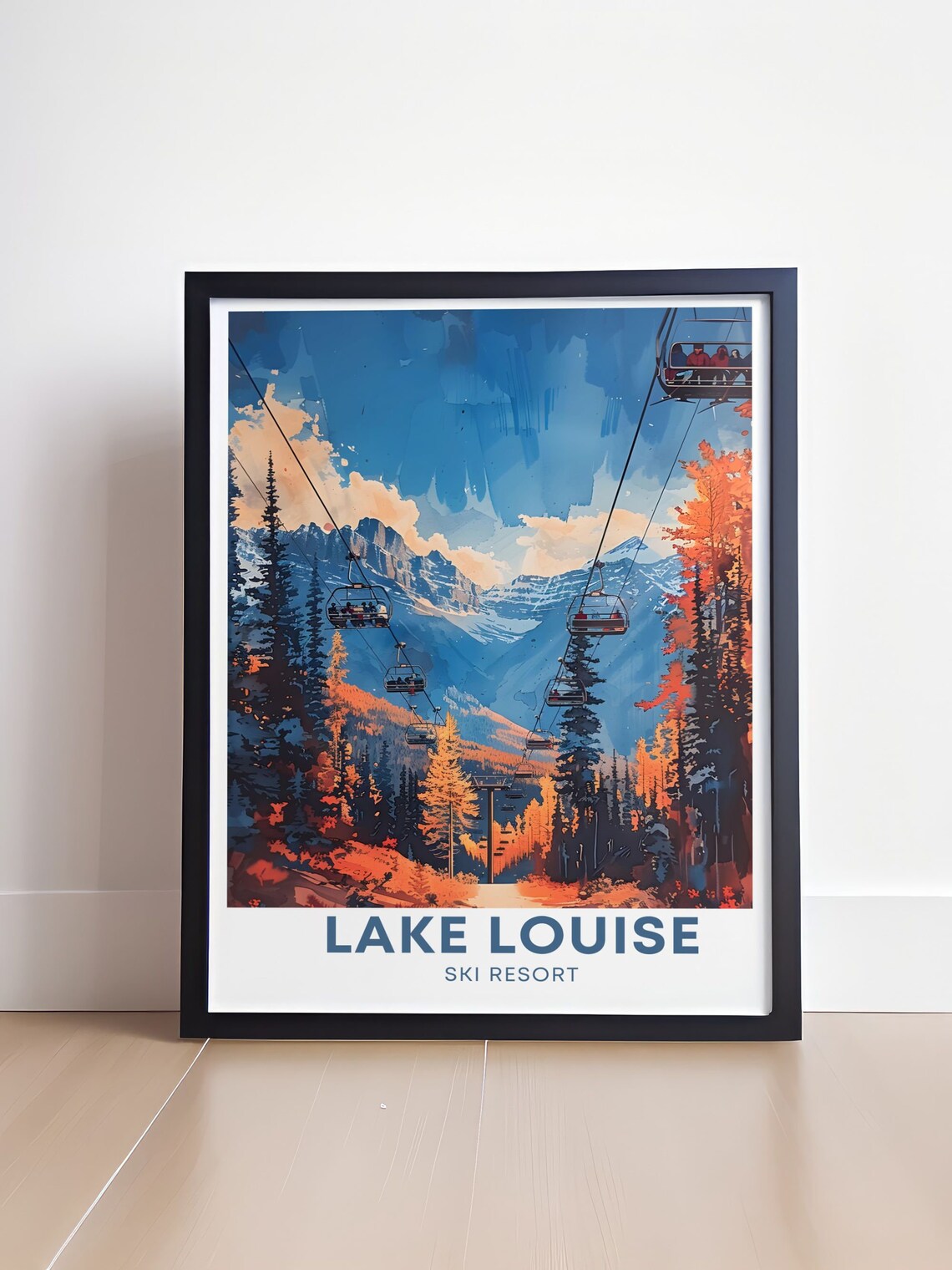 Lake Louise Ski Resort Autumn Chairlift Mountain View Poster - Image 4