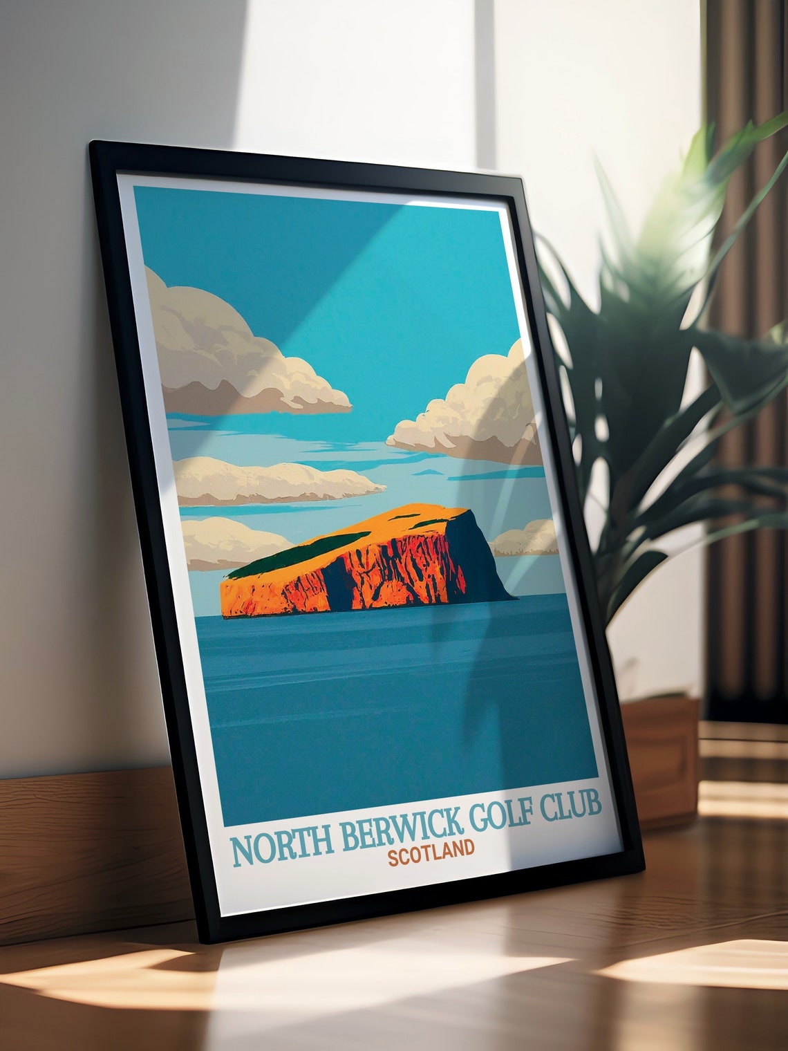 North Berwick Golf Club Print Bass Rock Travel Poster Bass Rock Travel Print North Berwick Golf Club Art Golf Club Poster - Image 2