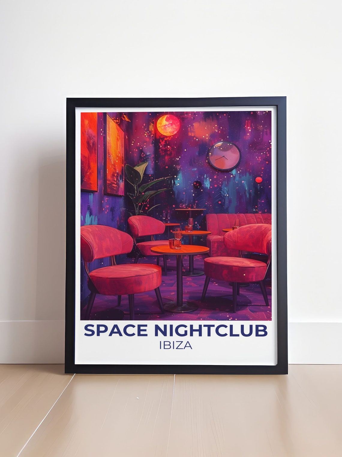 Space Nightclub Ibiza Neon Lounge Interior Music Venue Travel Poster - Image 4