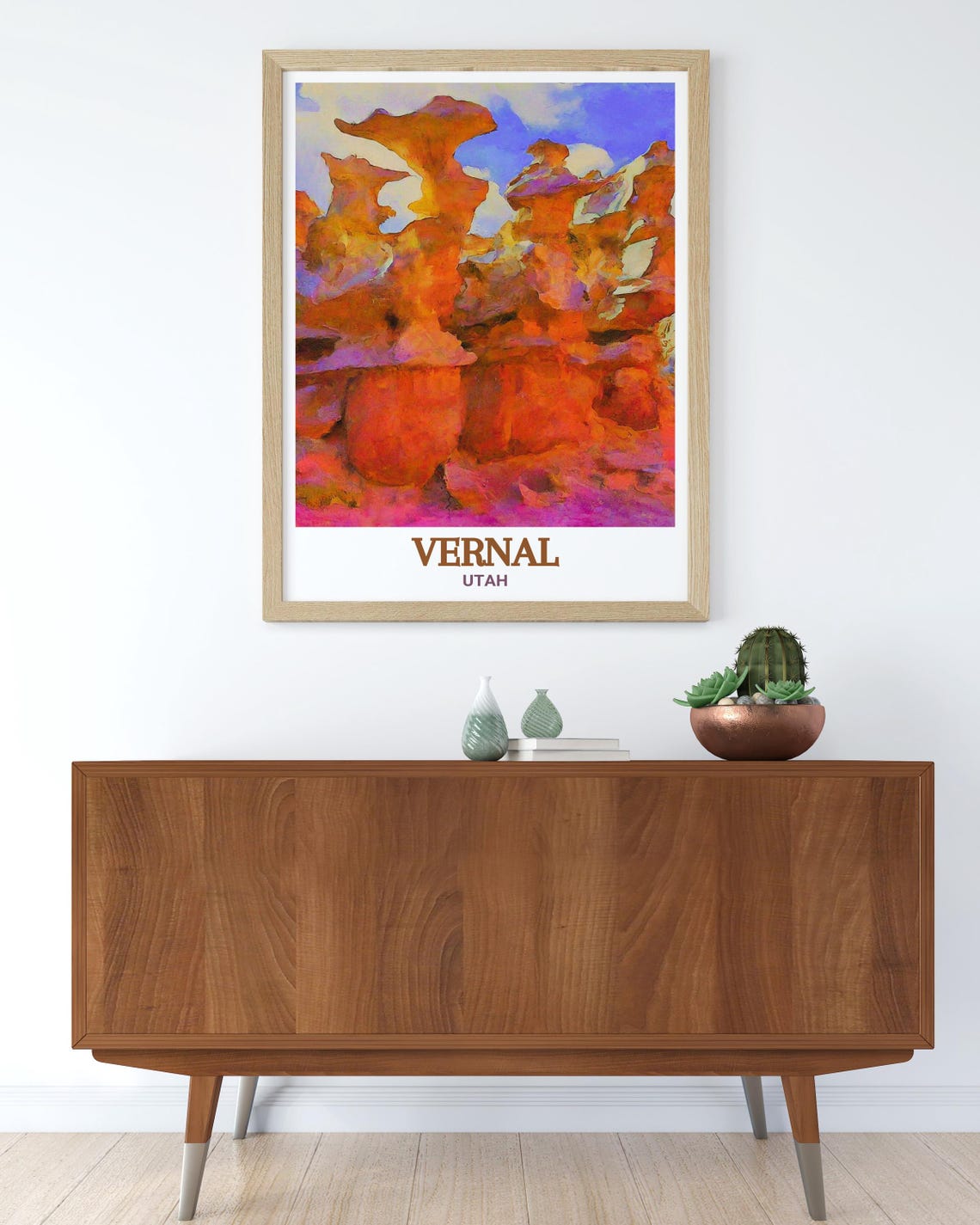 Vernal Utah Orange Rock Formations Desert Scene Travel Poster - Image 3