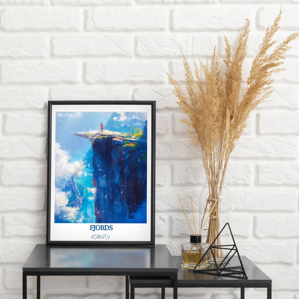 The Fjords Travel Print Preikestolen Pulpit Rock Trolltunga The Fjords Norway Home Dcor The Fjords Art Print Scandinavian Mountains - Image 2