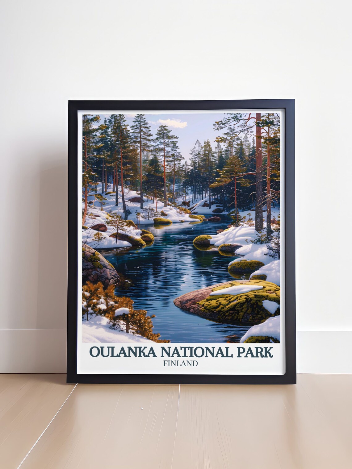 Oulanka National Park Finland Winter River Snow Covered Rocks Poster - Image 4
