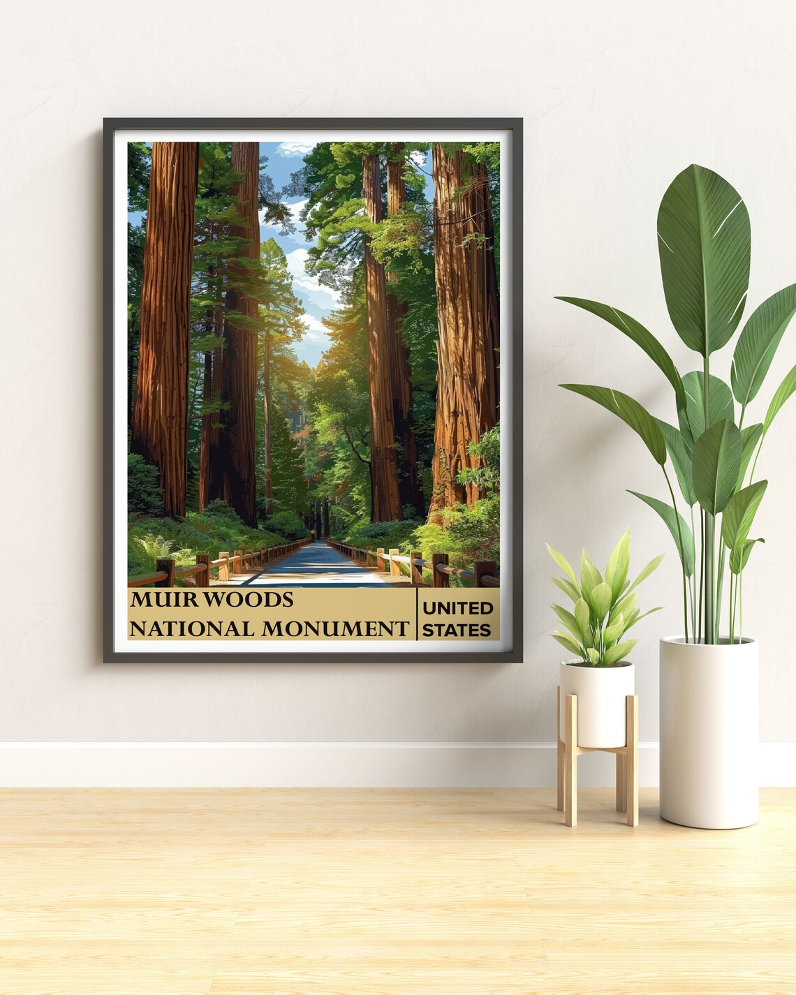 Muir Woods National Monument Travel Poster, Trails Decor - Image 2