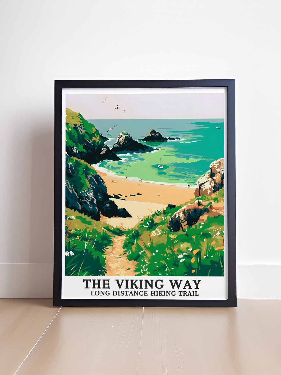 The Viking Way Long Distance Hiking Trail Coastal Beach Poster - Image 4