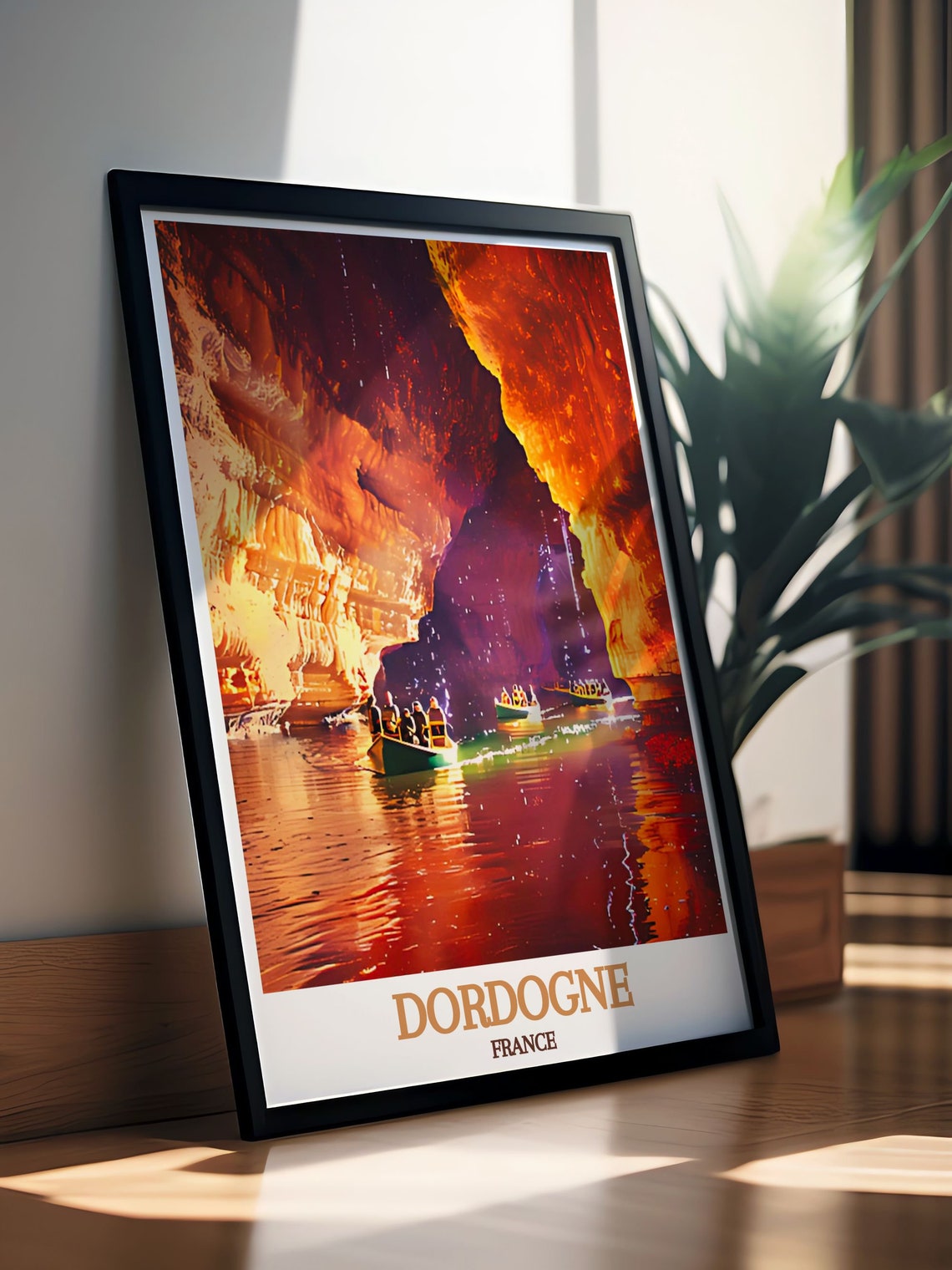 Dordogne France Underground Cave Boat Tour Travel Poster Art - Image 2
