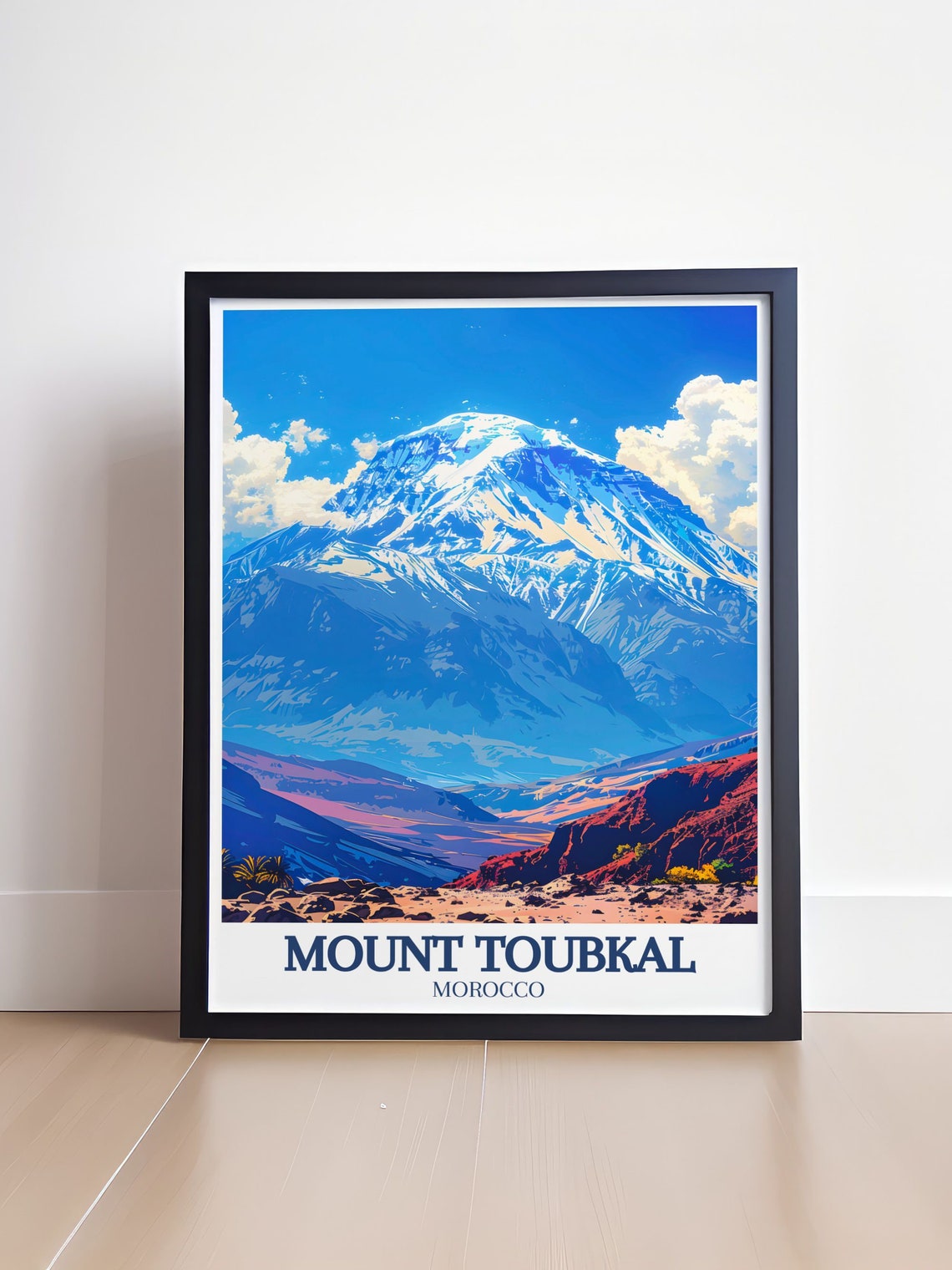 Mount Toubkal Snowy Peak Morocco Atlas Mountains Travel Poster - Image 4