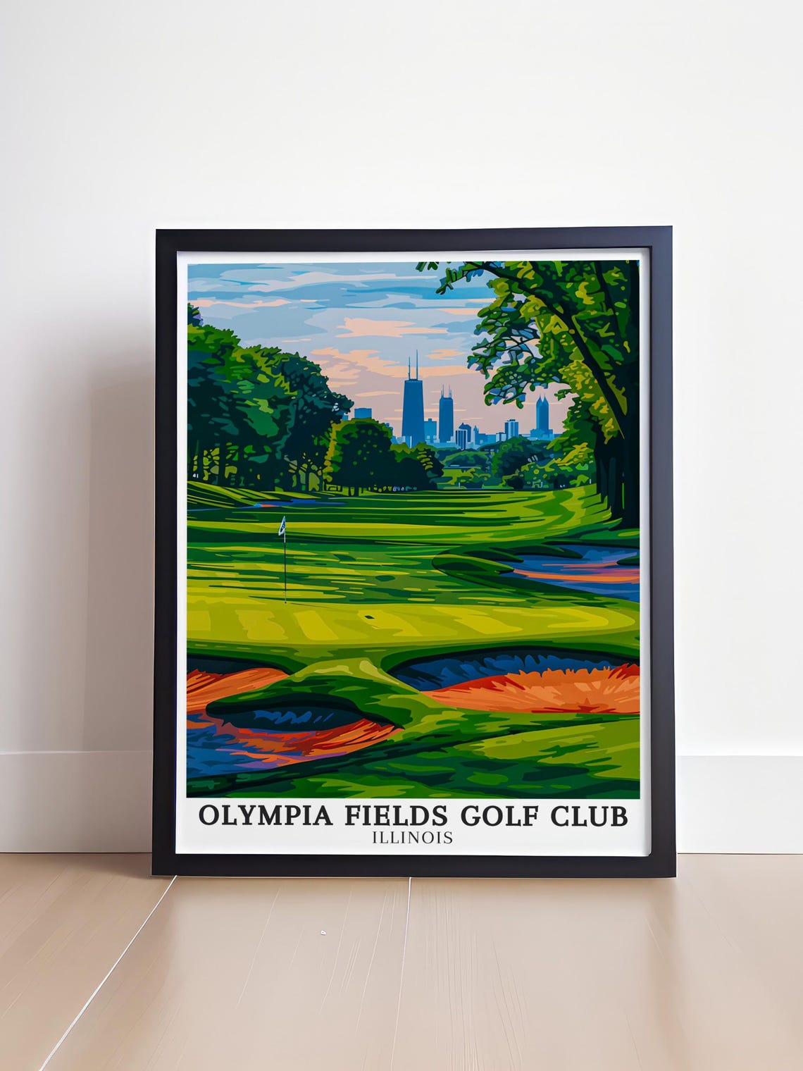 Olympia Fields Golf Club Illinois Fairway Chicago Skyline Poster - Image 4