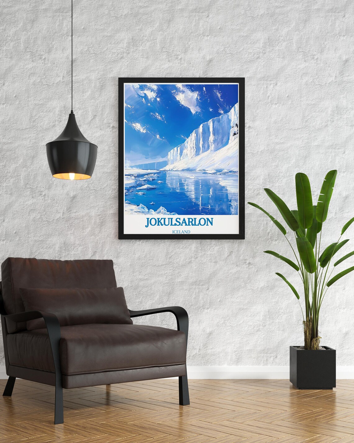 Jokulsarlon Glacier Lagoon Blue Ice Cliffs Iceland Travel Poster - Image 2