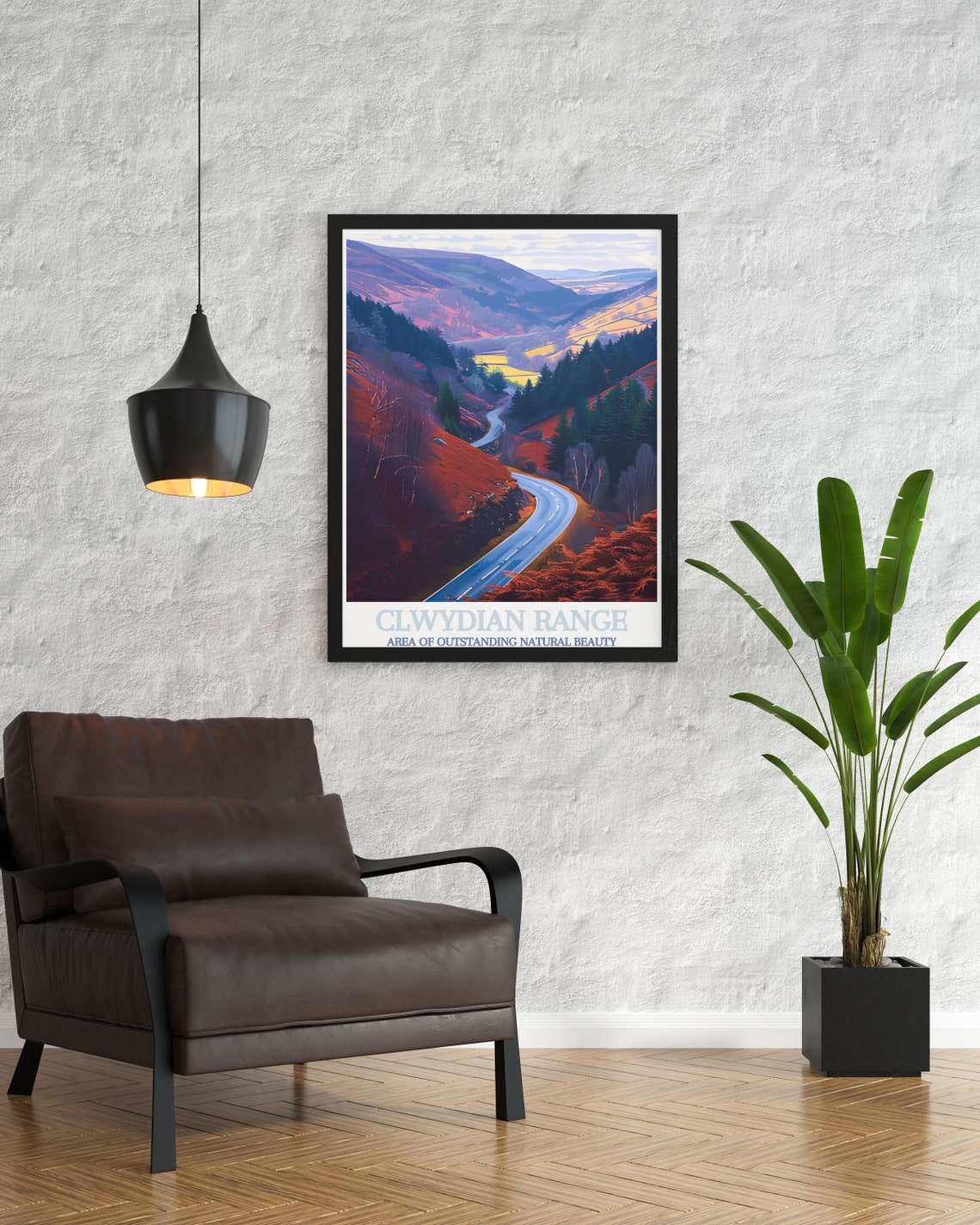 Clwydian Range Winding Mountain Road Through Autumn Valleys Poster - Image 3