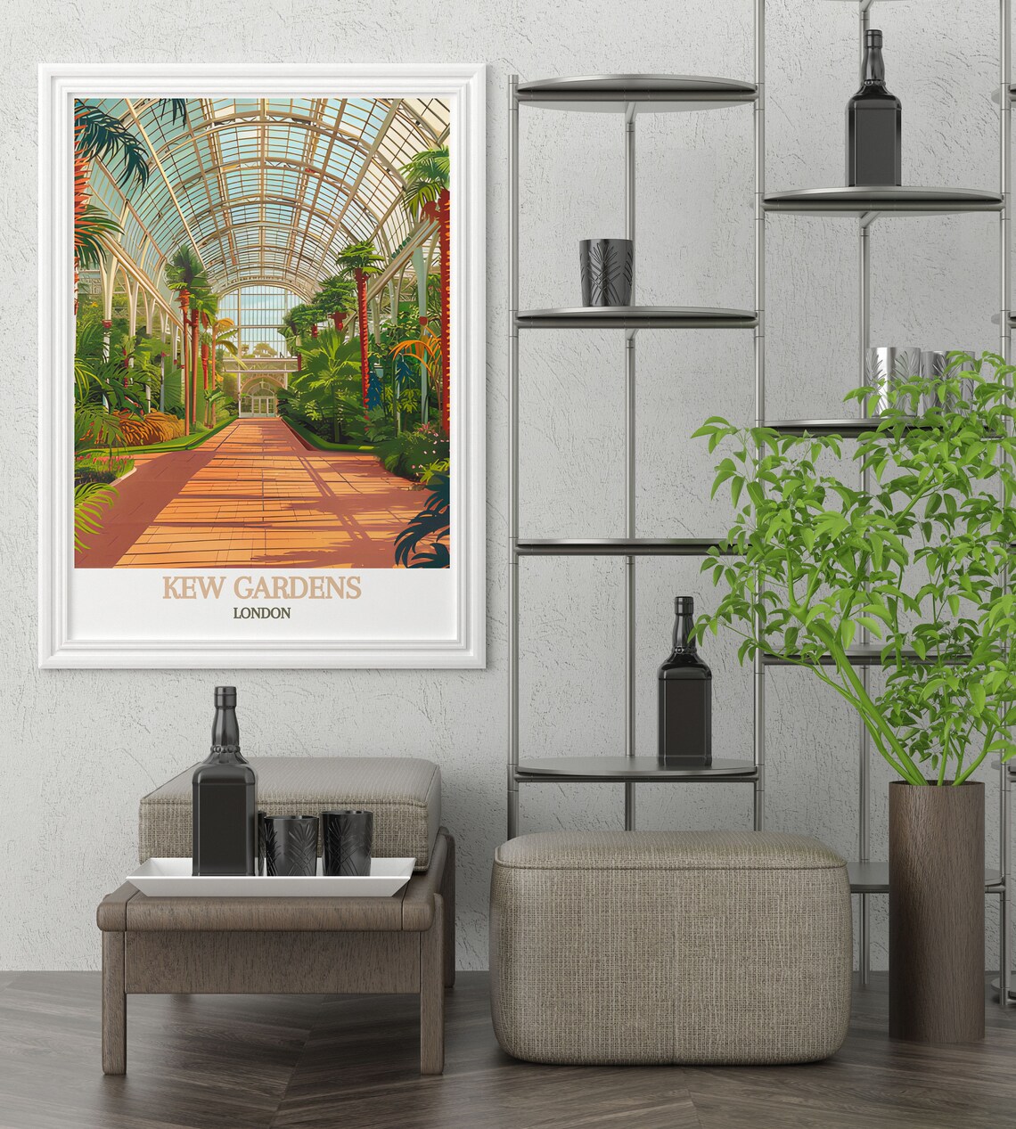 Kew Gardens Temperate House Palm Greenhouse Interior London Poster - Image 2