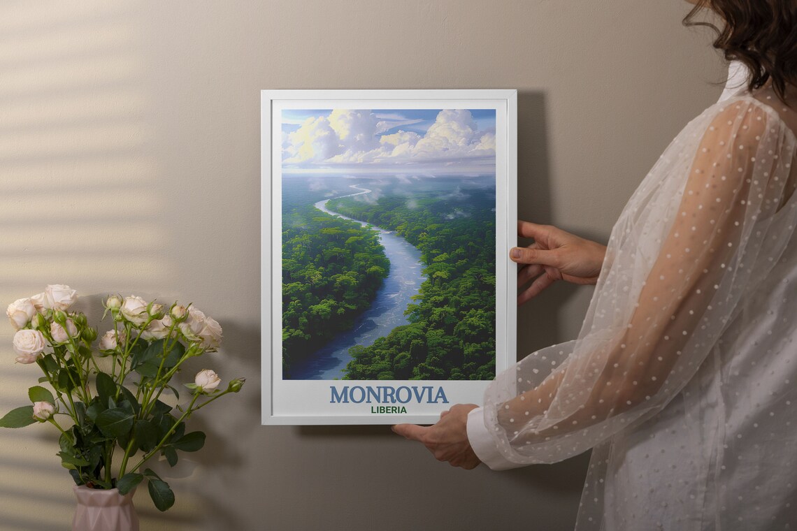 Sapo National Park Rainforest River Aerial View Travel Art Poster - Image 3