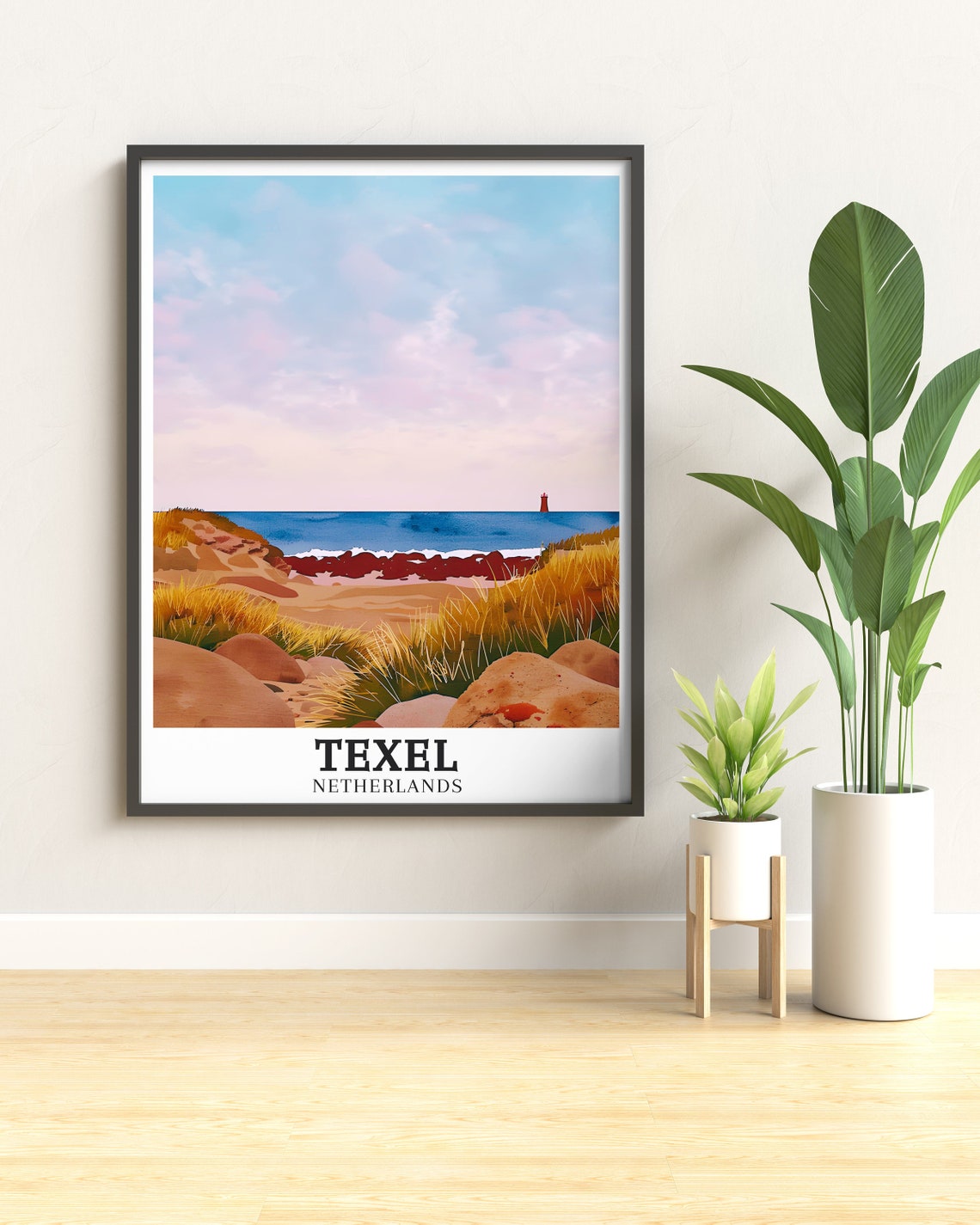Texel Sandy Dune Beach Lighthouse Horizon Seascape Netherlands Poster - Image 3