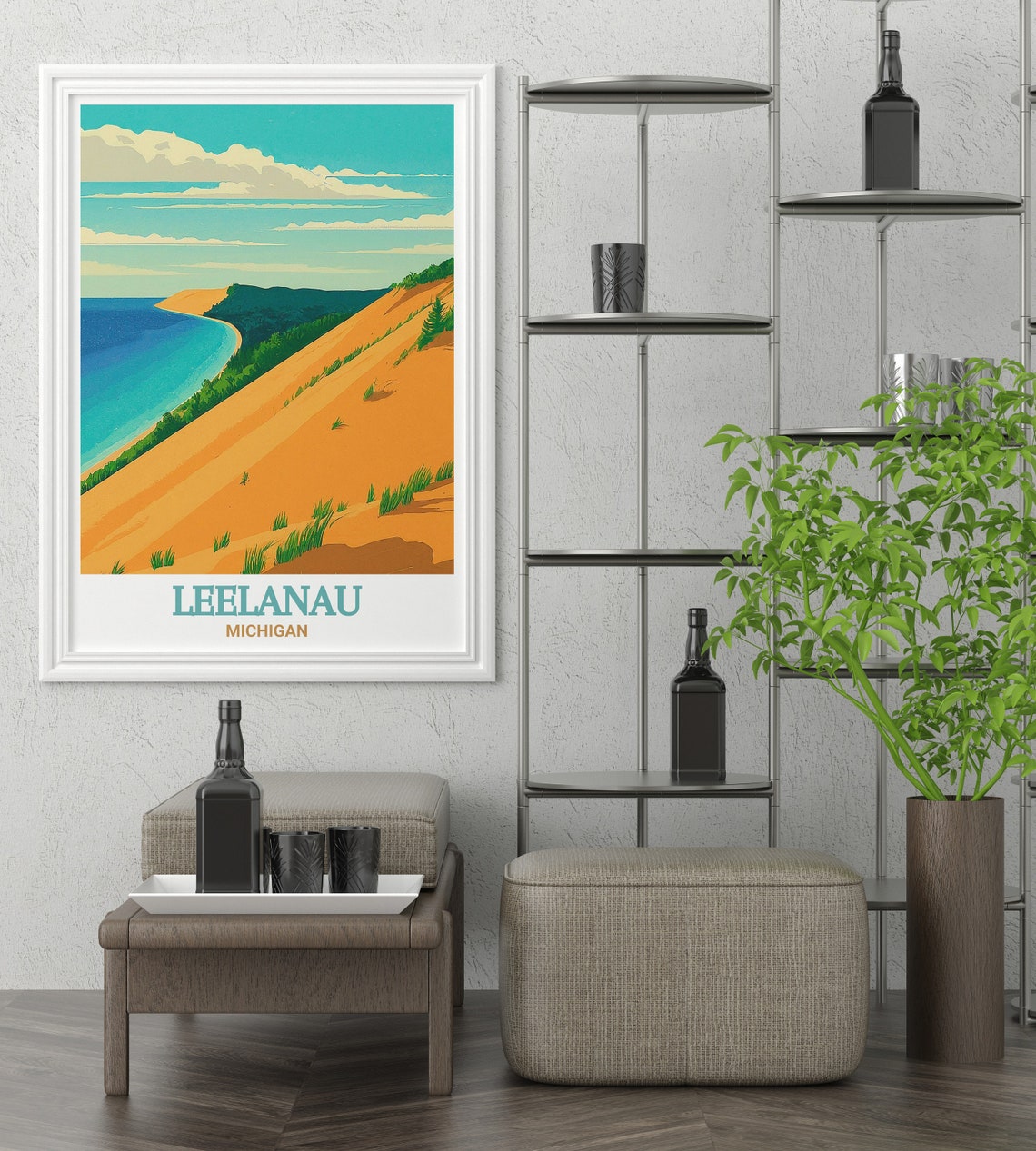 Leelanau Michigan Sleeping Bear Dunes Lake Michigan Overlook Poster - Image 3