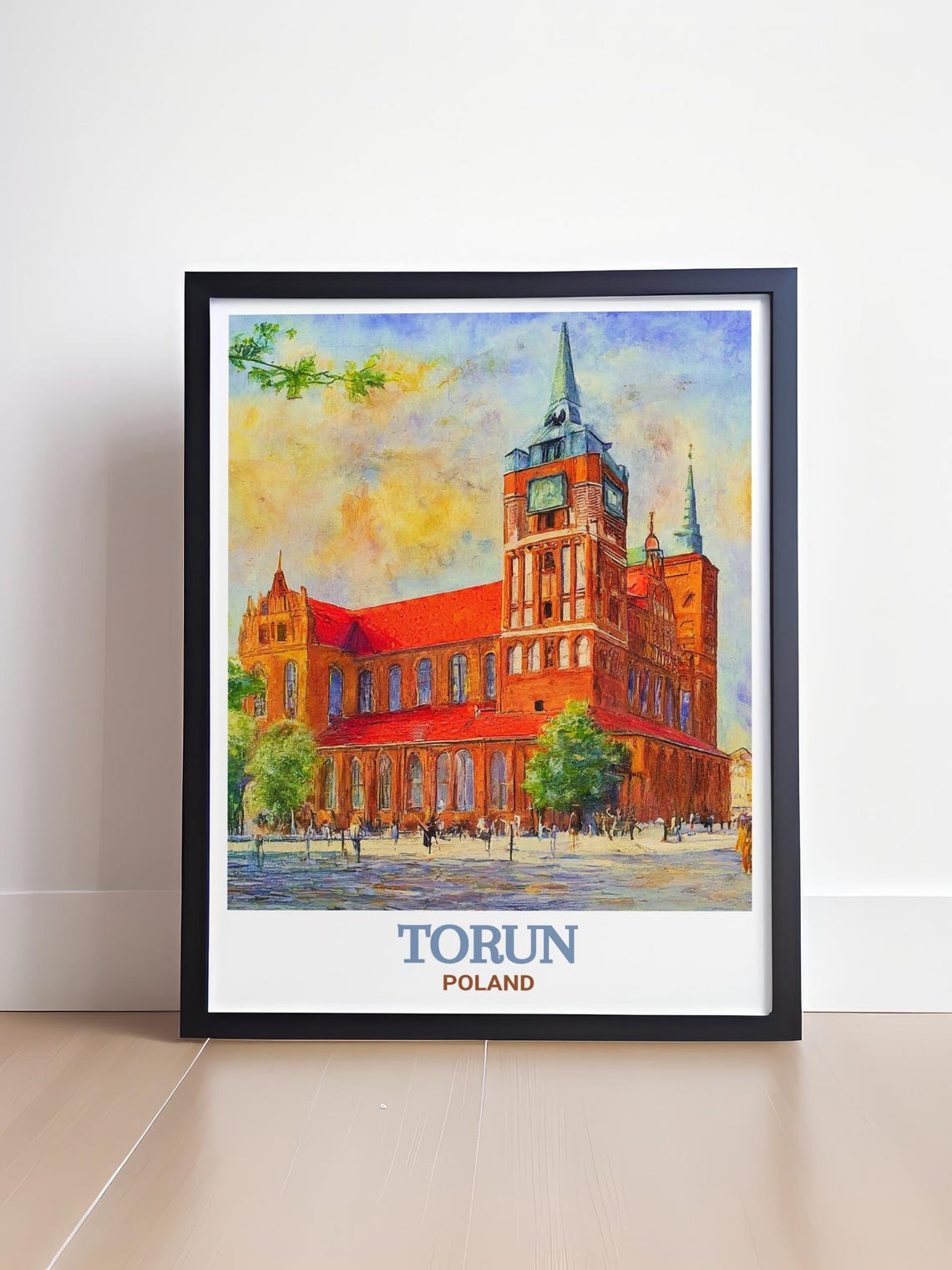 Torun Poland Red Brick Gothic Cathedral Clock Tower Travel Poster - Image 4