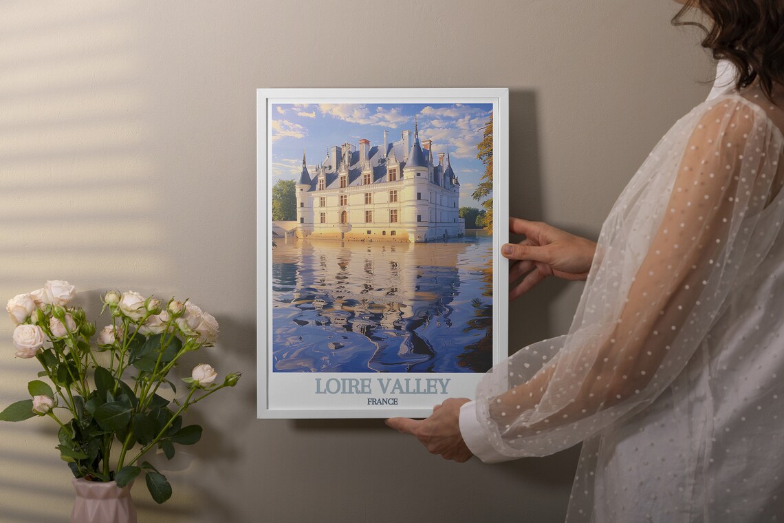 Loire Valley France Azay-le-Rideau Chateau Reflection Poster - Image 3