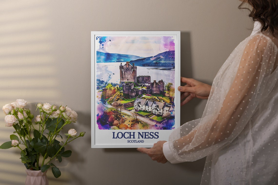 Loch Ness Scotland Urquhart Castle Watercolor Highland Poster - Image 3