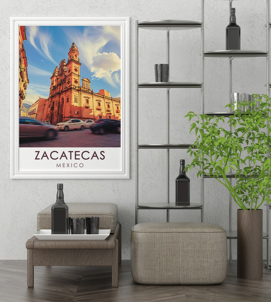 Zacatecas Cathedral Golden Light Mexico Historic City Poster - Image 3