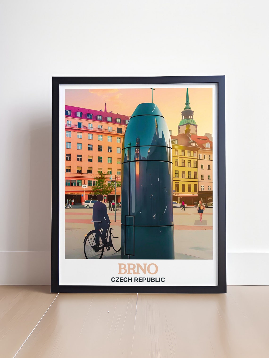Brno Square Capsule Sculpture City Center Czech Republic Poster - Image 4