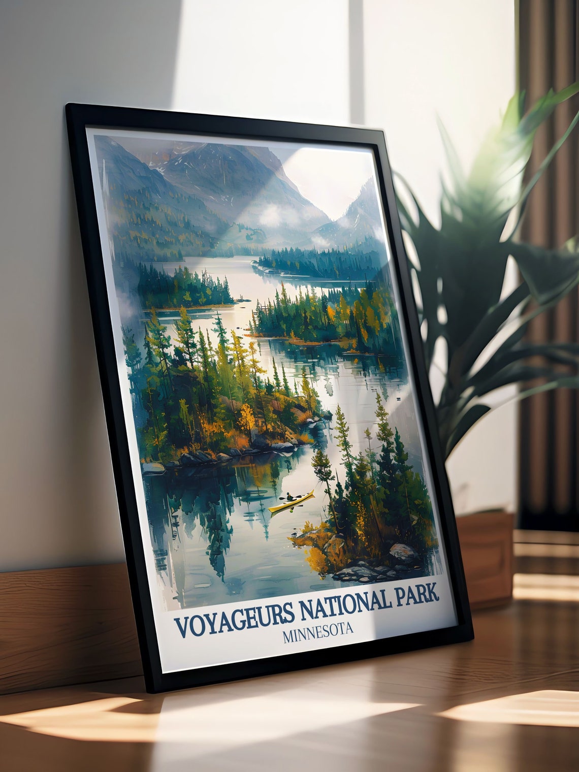 Voyageurs National Park Canoe on Still Lake Minnesota Poster - Image 2