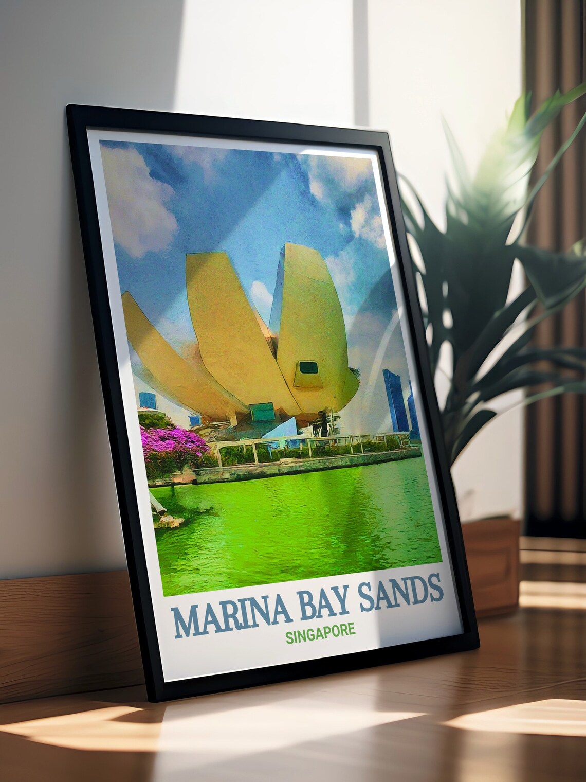 ArtScience Museum Singapore Lotus Waterfront Marina Bay Travel Poster - Image 2