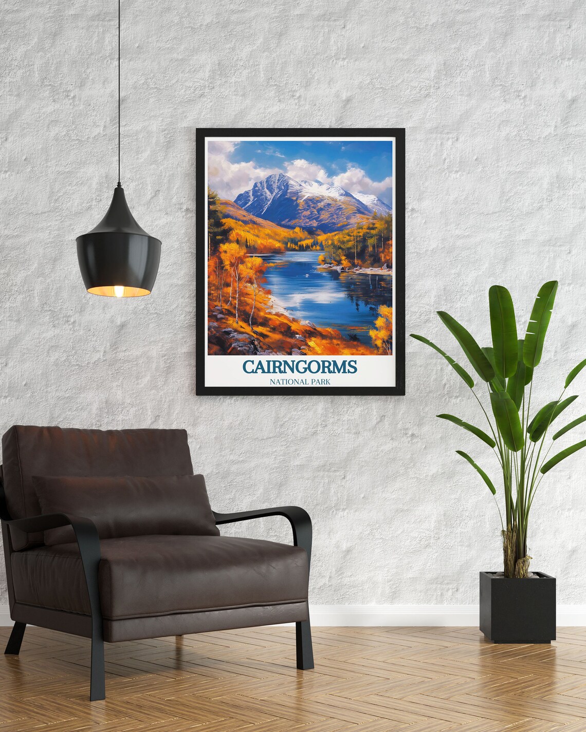Cairngorms National Park Autumn Lake Golden Larch Trees Travel Poster - Image 2