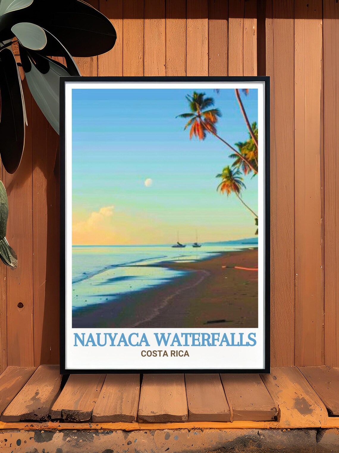 Nauyaca Waterfalls Costa Rica Sunset Beach Palm Trees Poster - Image 3