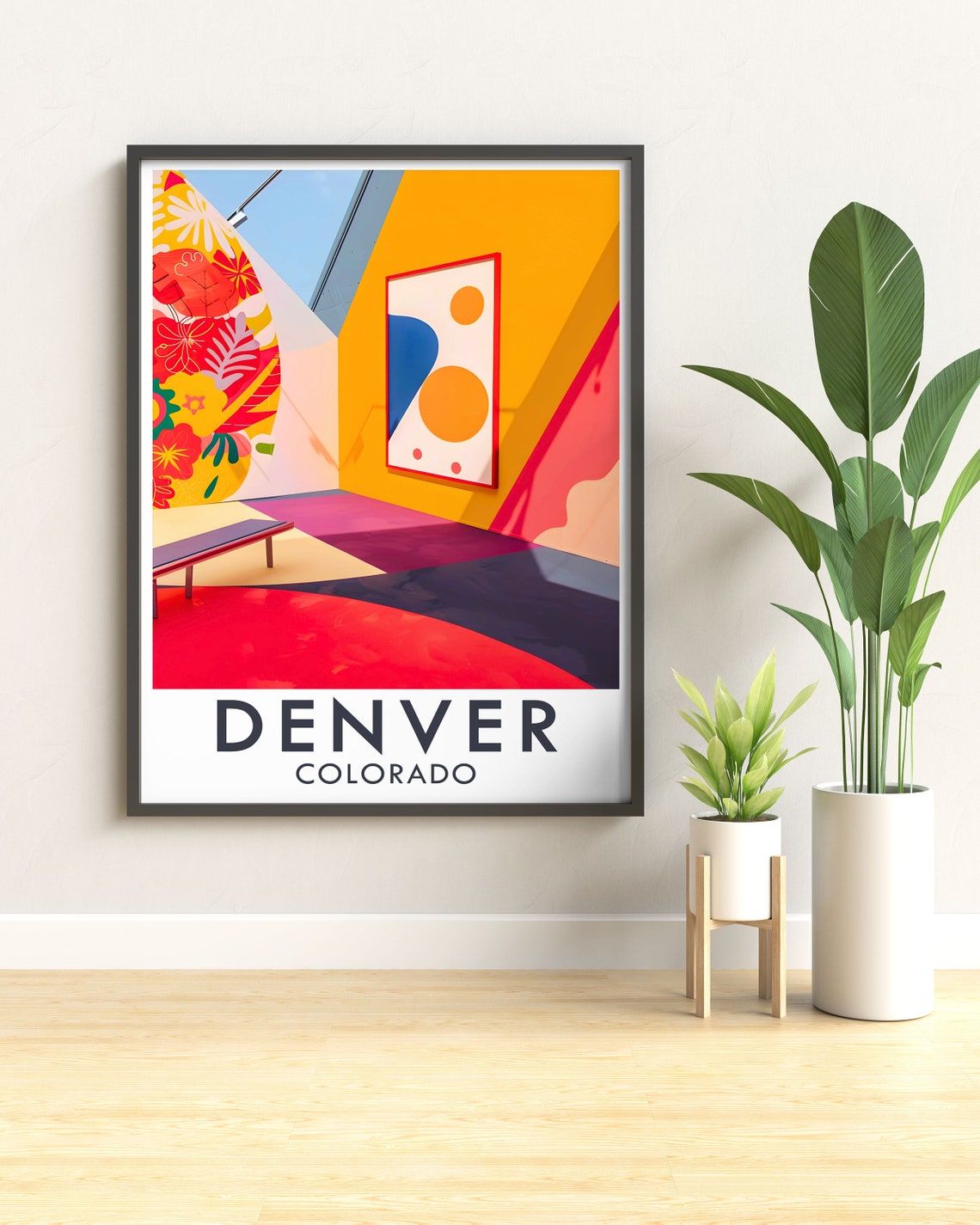 Denver Colorado Bold Modern Gallery Abstract Interior Art Print - Image 2