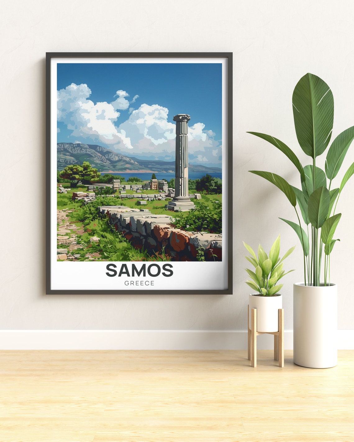 Samos Greece Heraion Ancient Column Ruins Historic Site Poster - Image 3