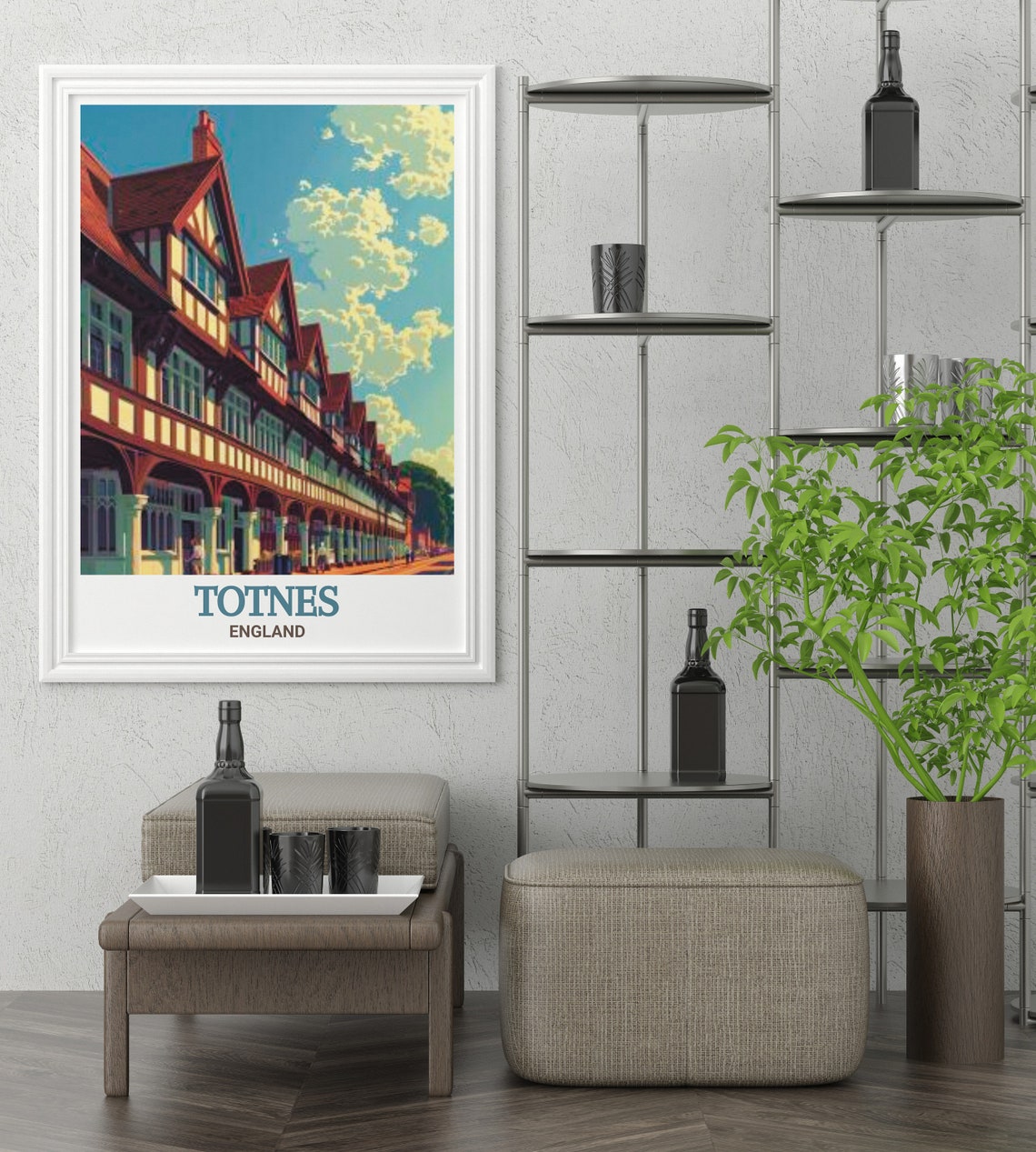 Totnes England Historic Butterwalk Half Timbered Street Poster - Image 2