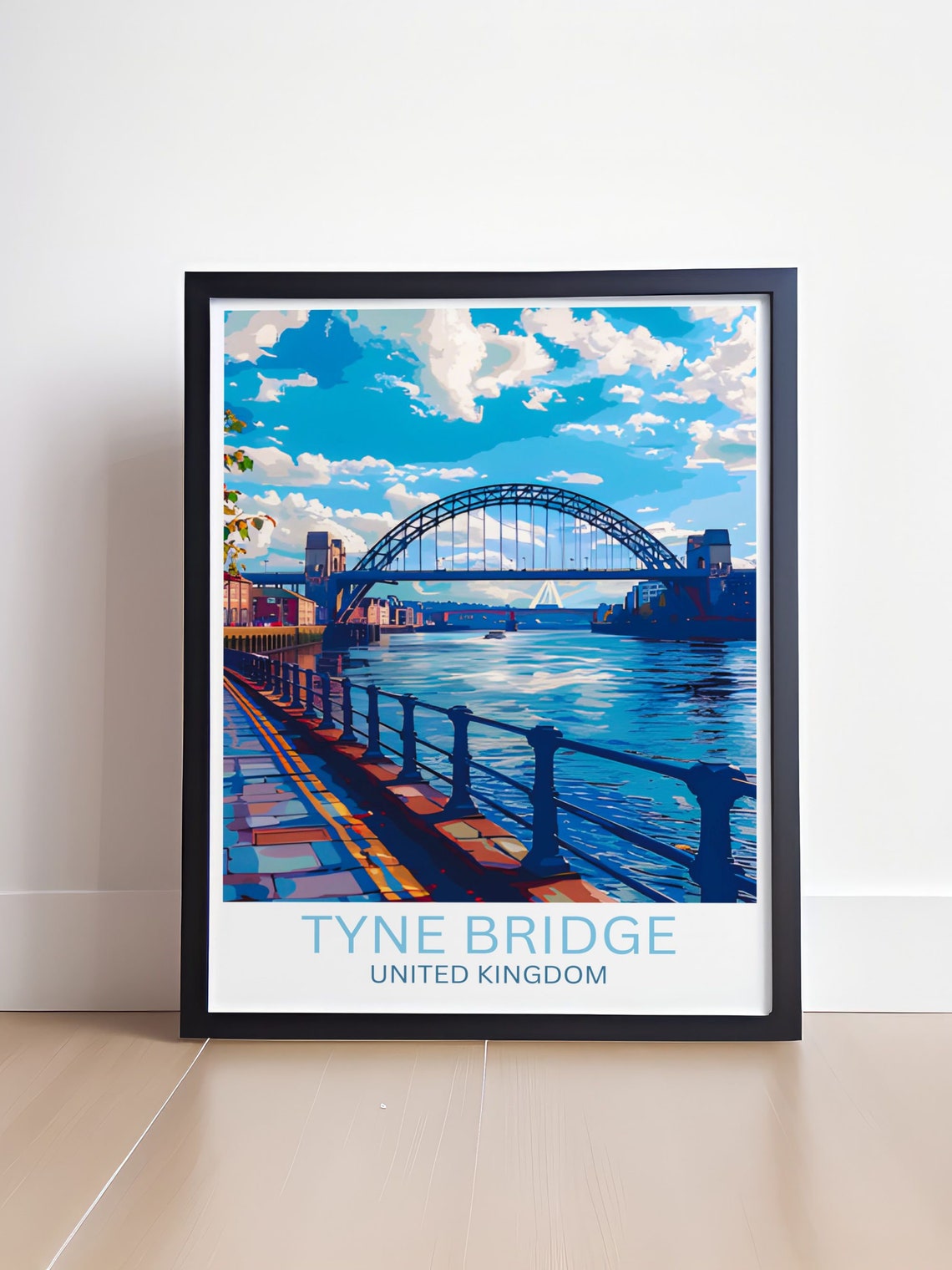 Tyne Bridge Newcastle Quayside River Walk Bright Day Travel Poster - Image 4