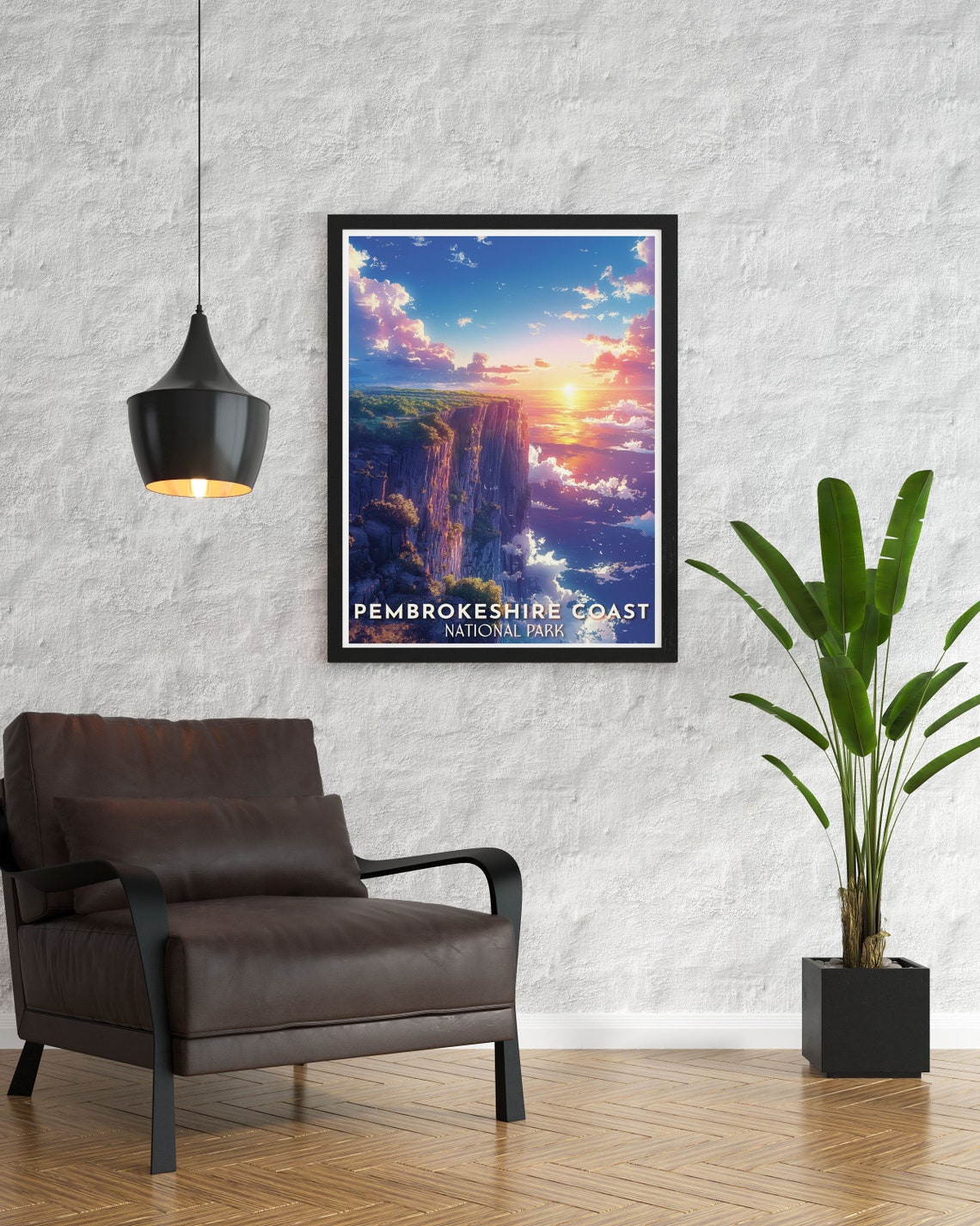 Pembrokeshire Coast National Park Sunset Cliffs Travel Poster - Image 3