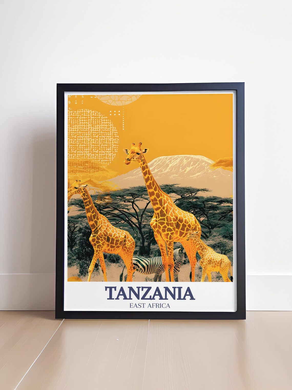 Tanzania Kilimanjaro Giraffes Zebras Serengeti Safari Poster - Image 4