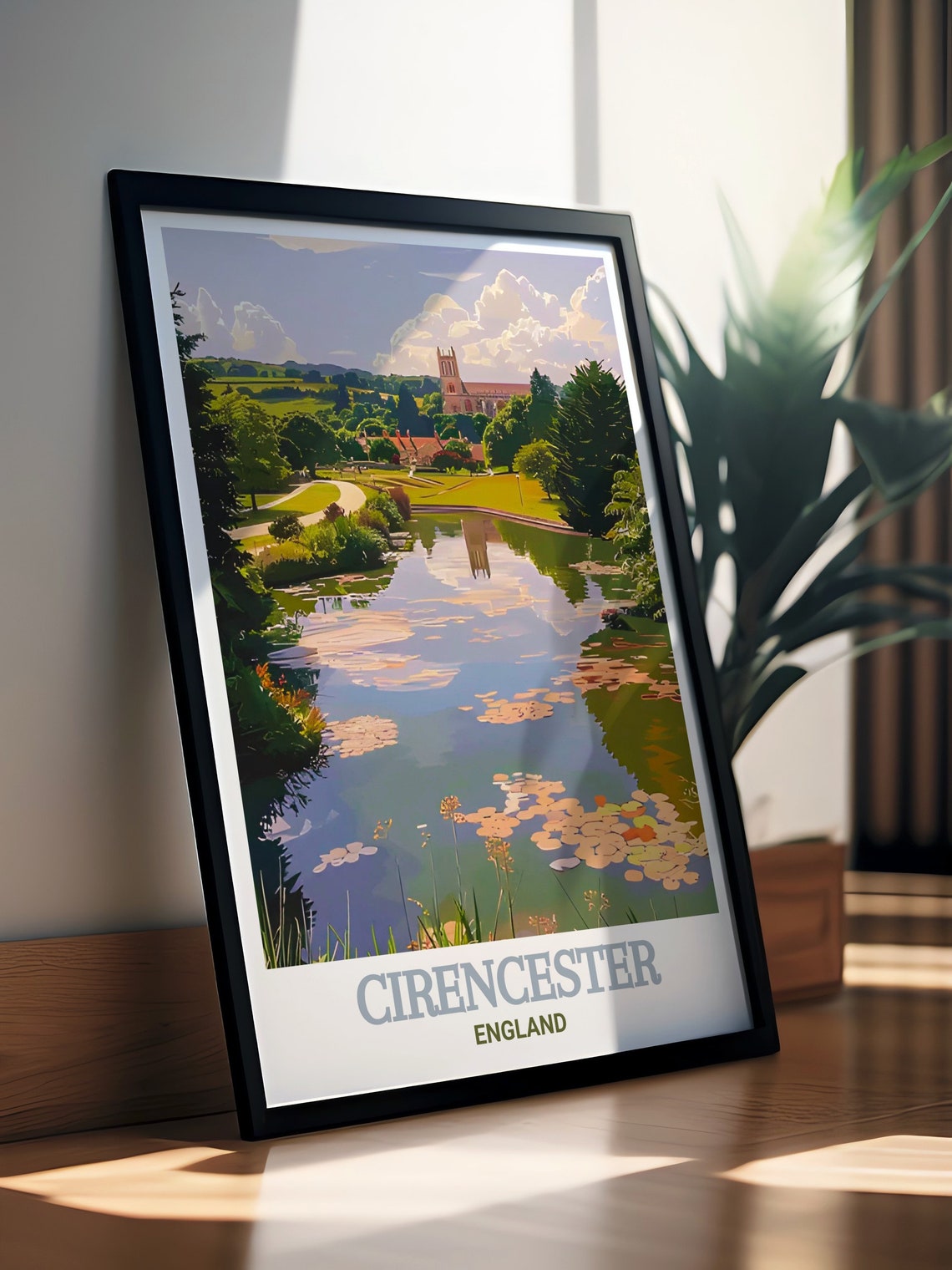 Abbey Grounds Lake Cirencester England Peaceful Park Travel Poster - Image 2