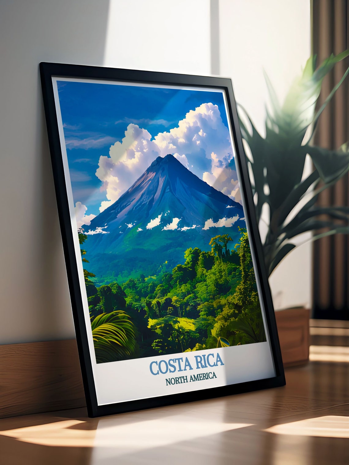 Costa Rica Majestic Volcano Peak Rainforest Jungle Travel Poster - Image 2