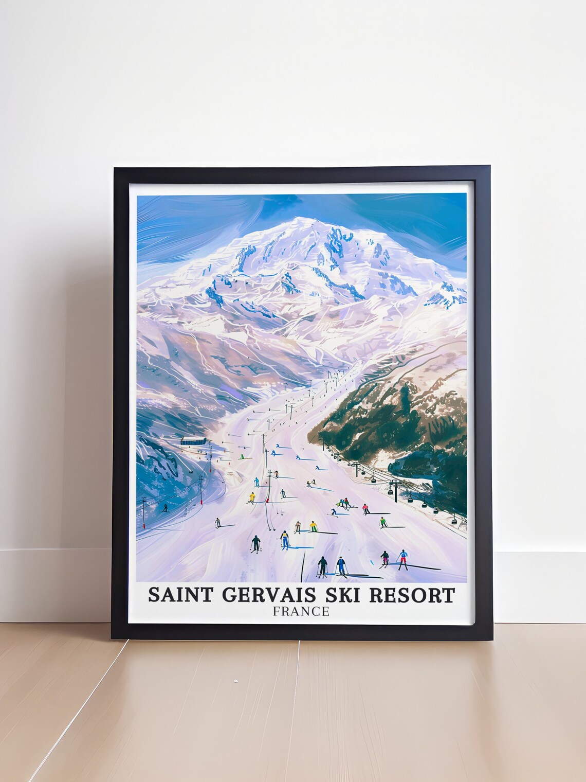 Saint Gervais Ski Resort, Mont Blanc Travel Poster - Image 4