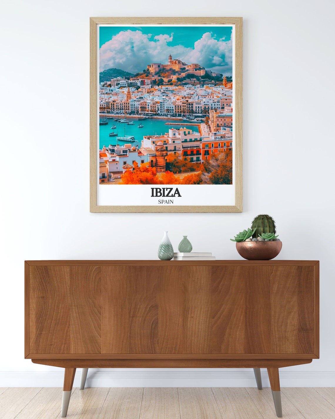 Ibiza Old Town Dalt Vila Harbor Front Wide Sweeping Panorama Poster - Image 2