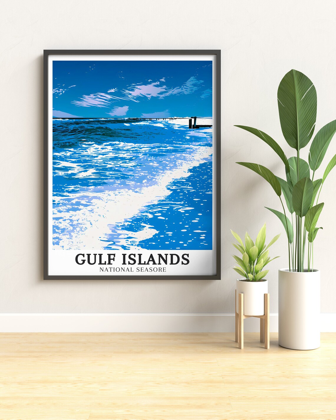 Gulf Islands National Seashore Ocean Waves Pier Travel Poster - Image 2