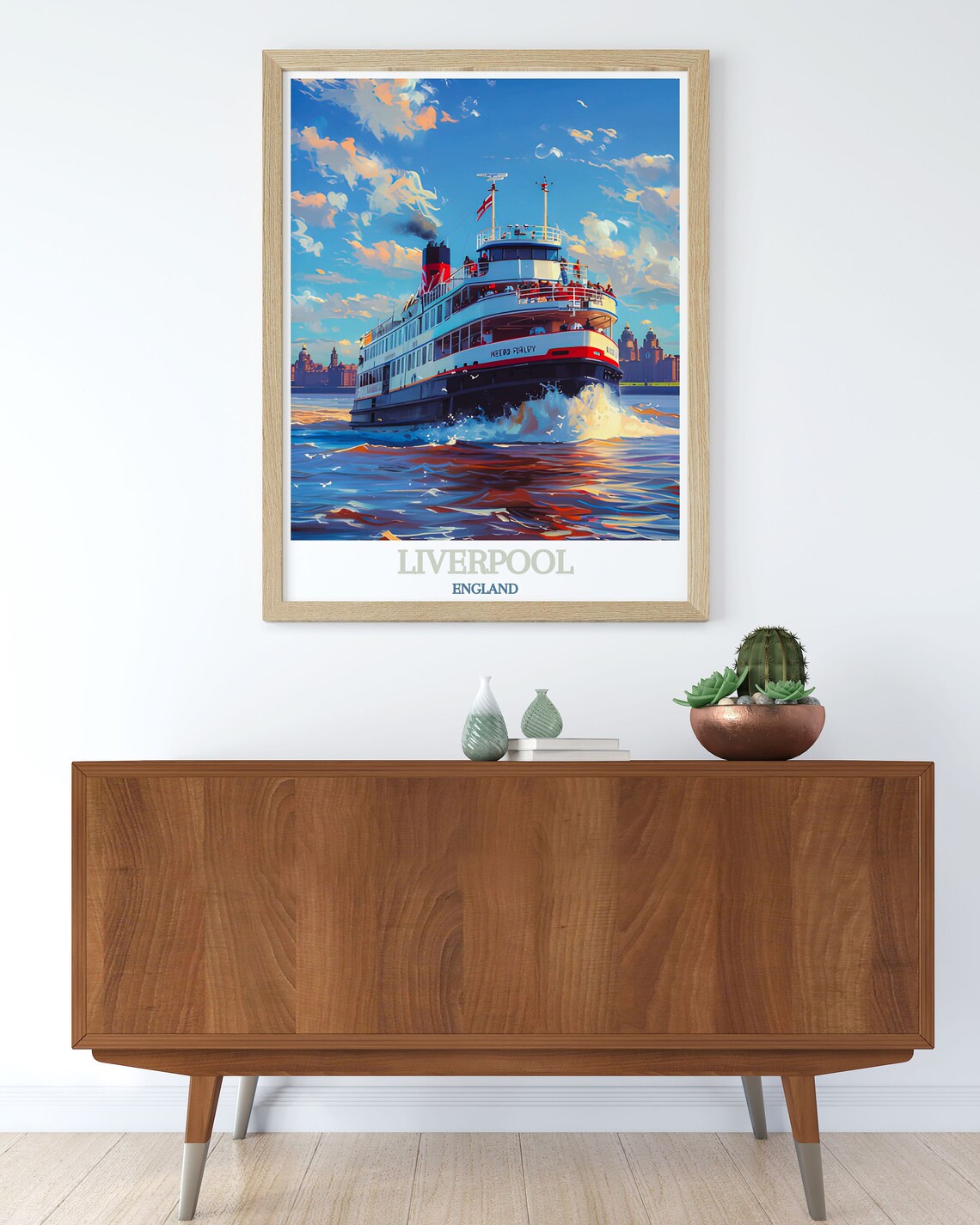 Liverpool England Mersey Ferry Ship in Bright Sunlight Poster - Image 3