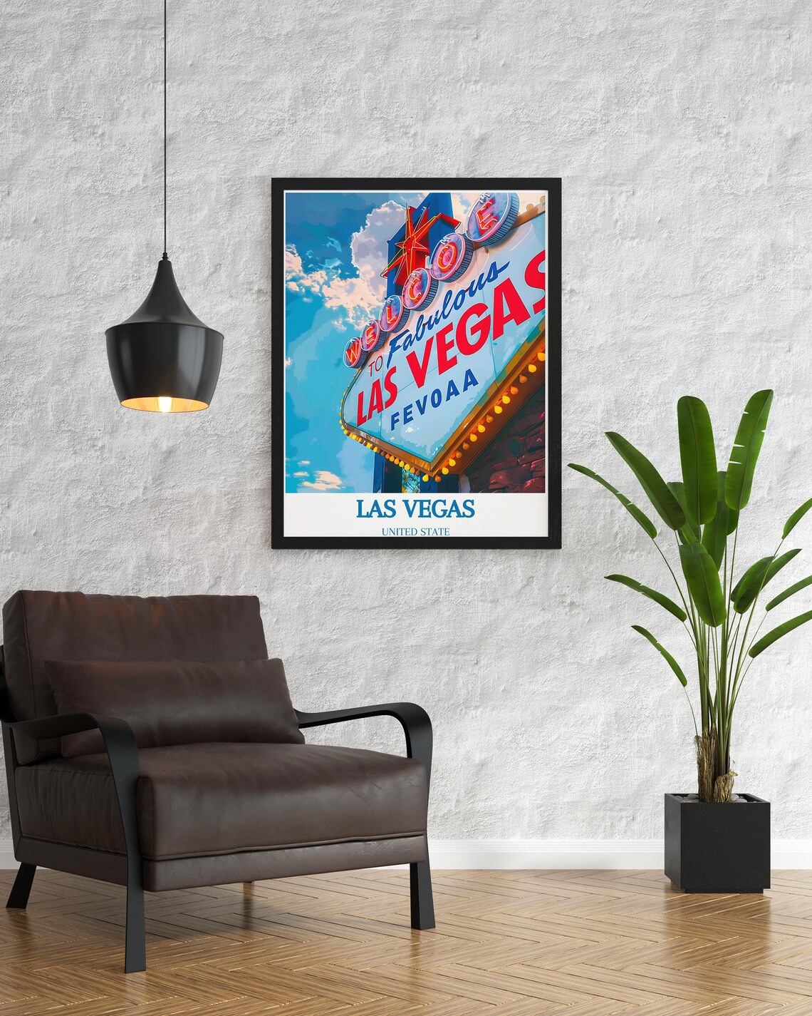 Las Vegas Welcome Sign Neon Landmark Nevada Nights Travel Poster - Image 2