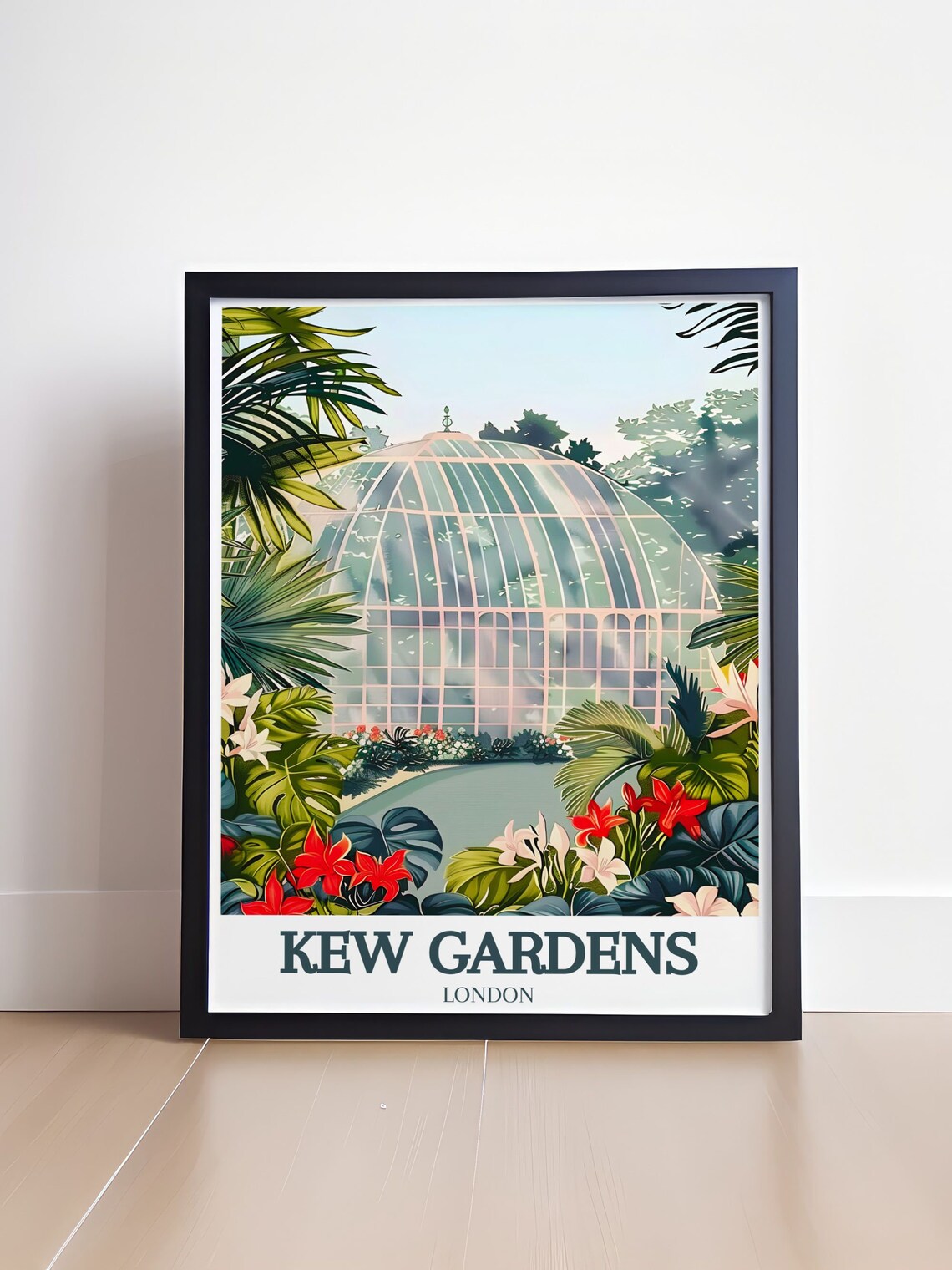 Kew Gardens Travel Print Waterlily House Royal Botanic Gardens Travel Poster Kew Gardens Art Posters For Home And Office Decor - Image 4