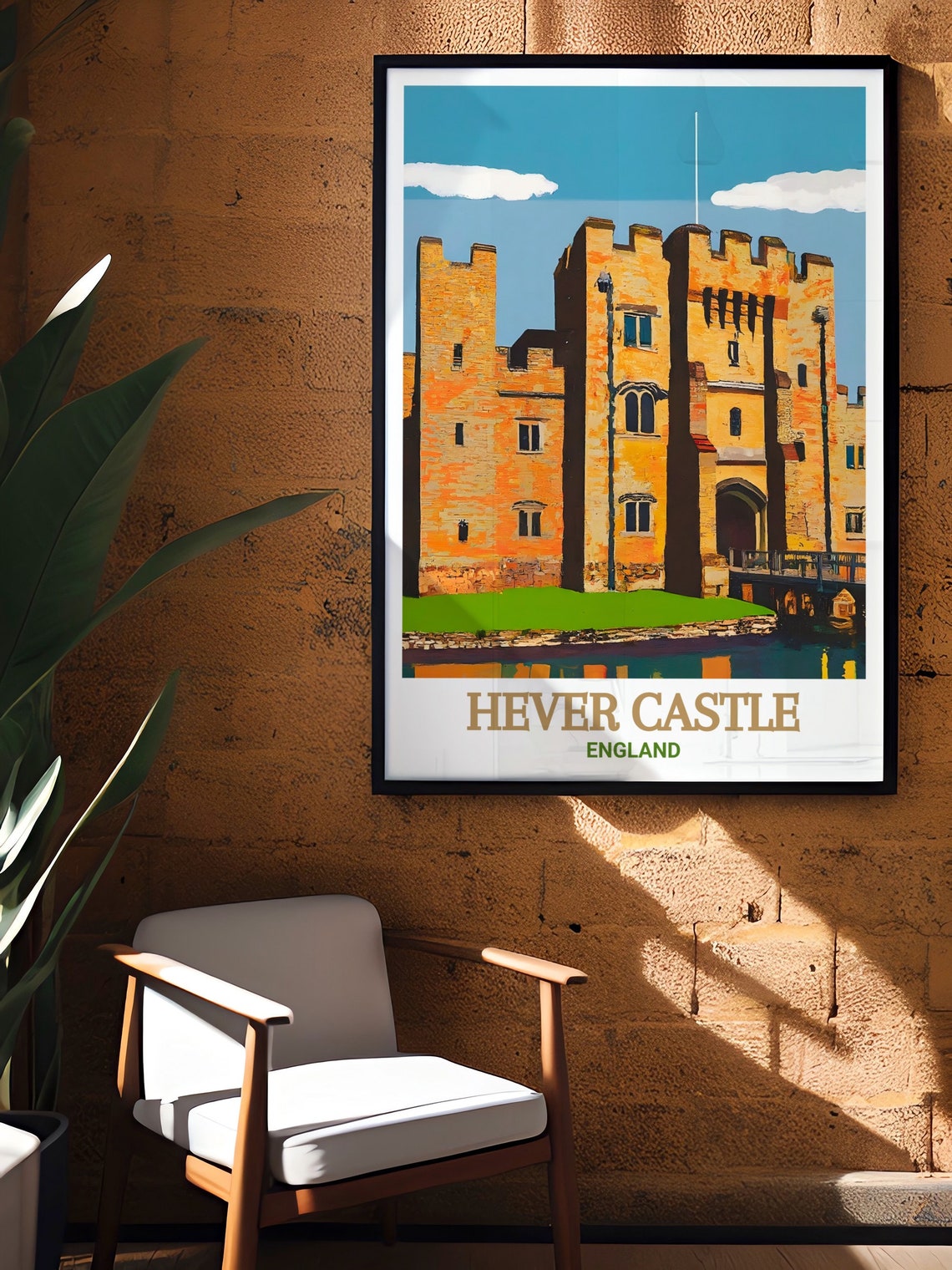 Hever Castle Stone Gatehouse Moat Front Facade England Art Poster - Image 3