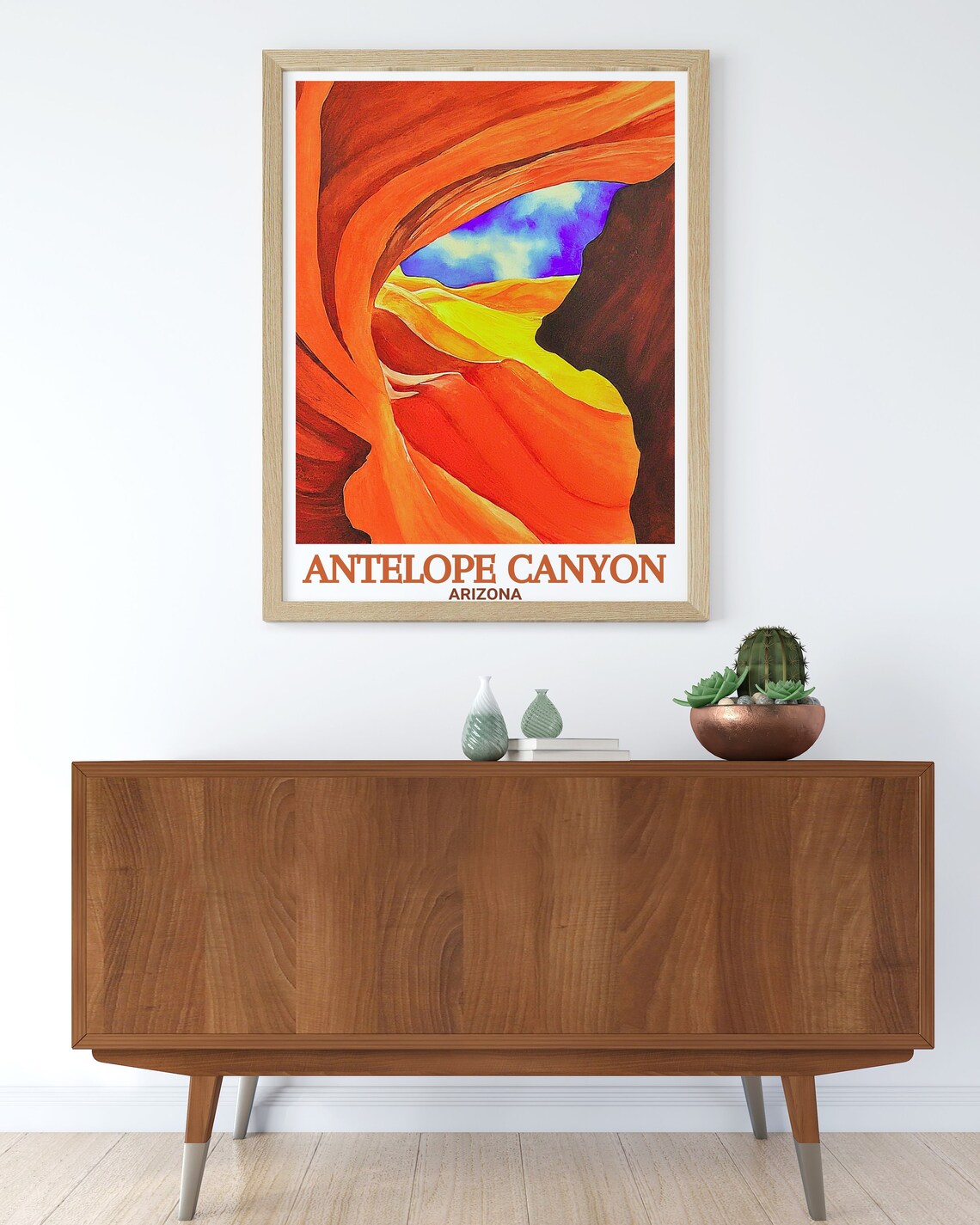 Antelope Canyon Swirling Slot Canyon Orange Curves Arizona Poster - Image 2