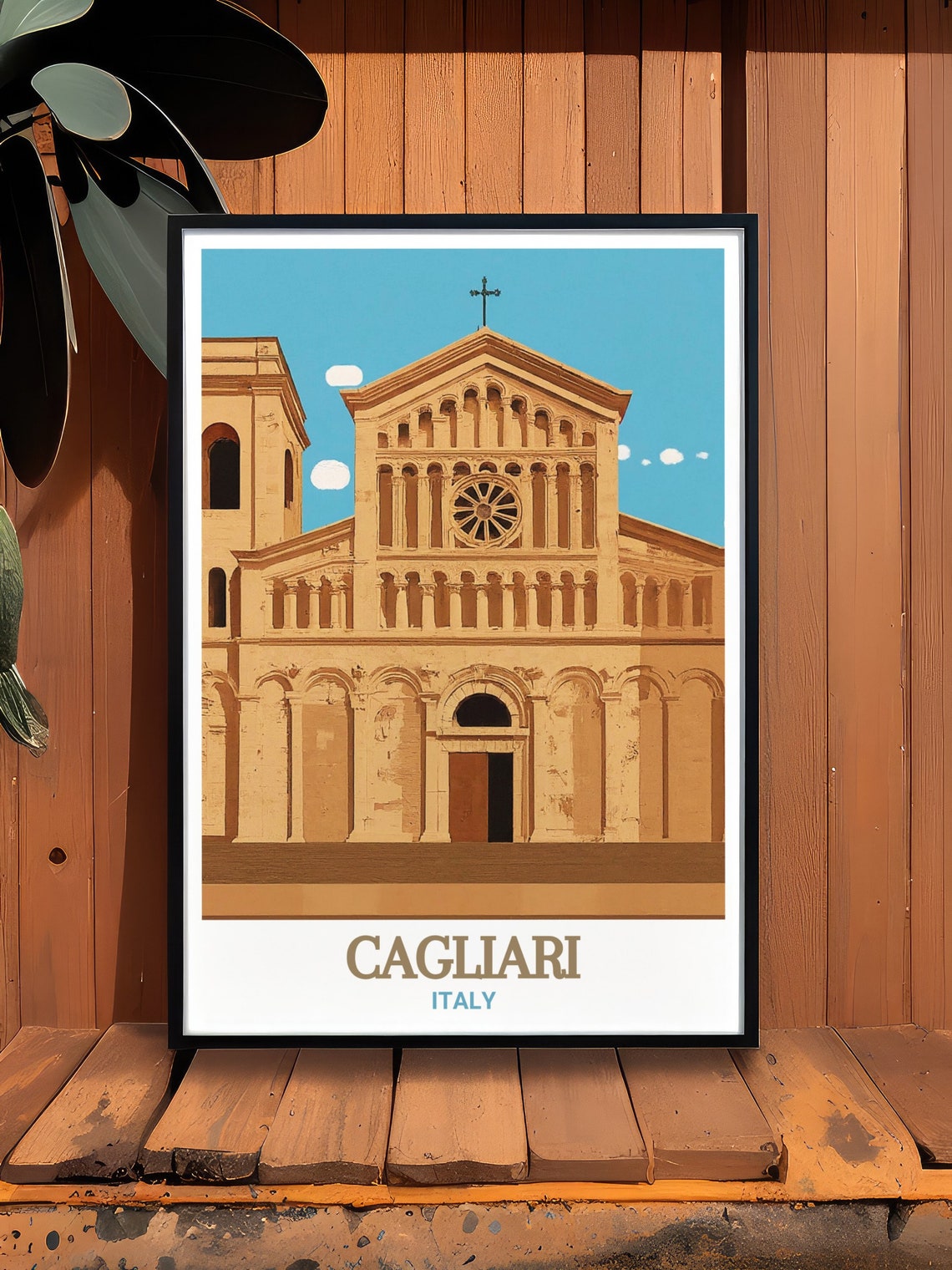 Cagliari Cathedral of Santa Maria Romanesque Facade Art Poster - Image 3