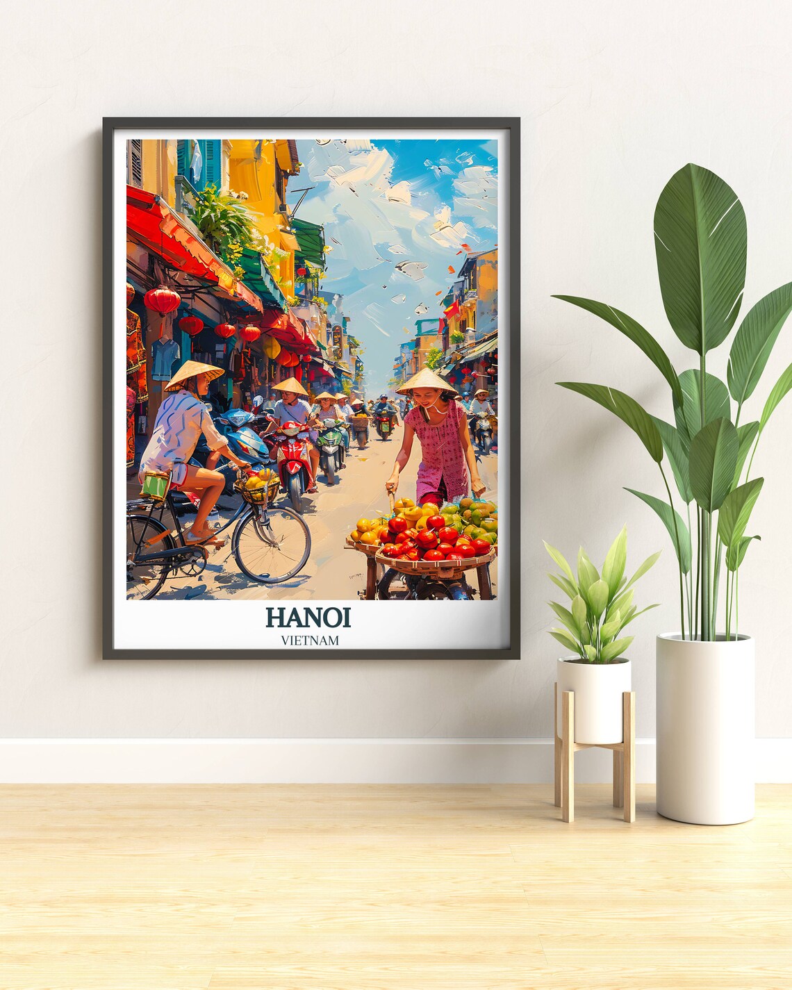 Hanoi Old Quarter Art Print, Vietnam Travel Poster - Image 4