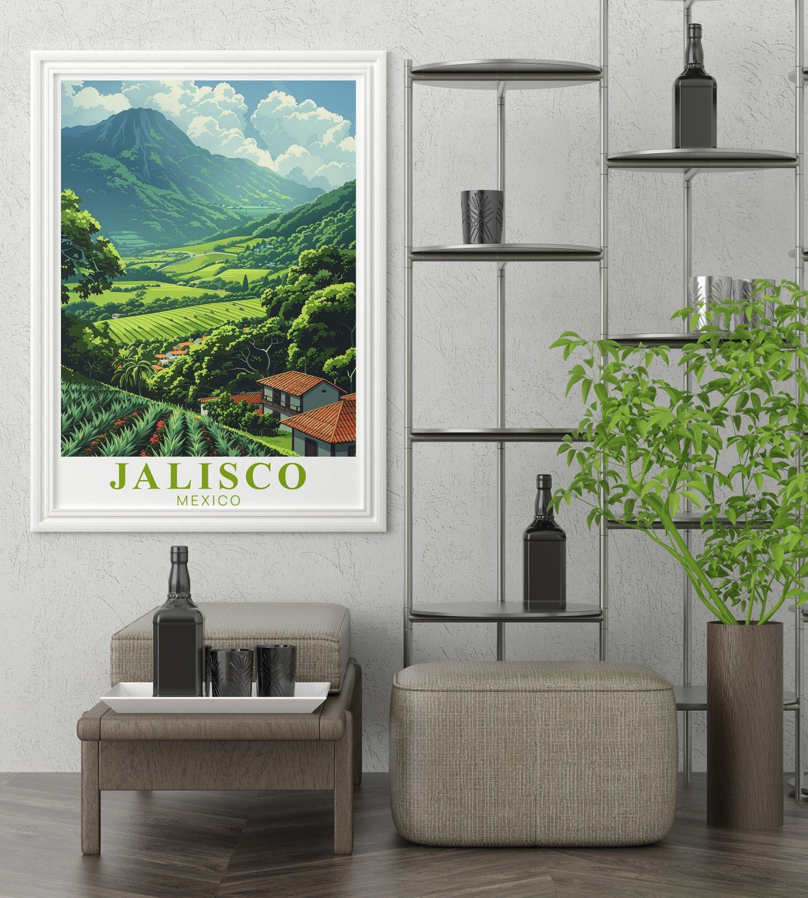 Jalisco Agave Fields Rolling Green Hills Mexico Countryside Poster - Image 3