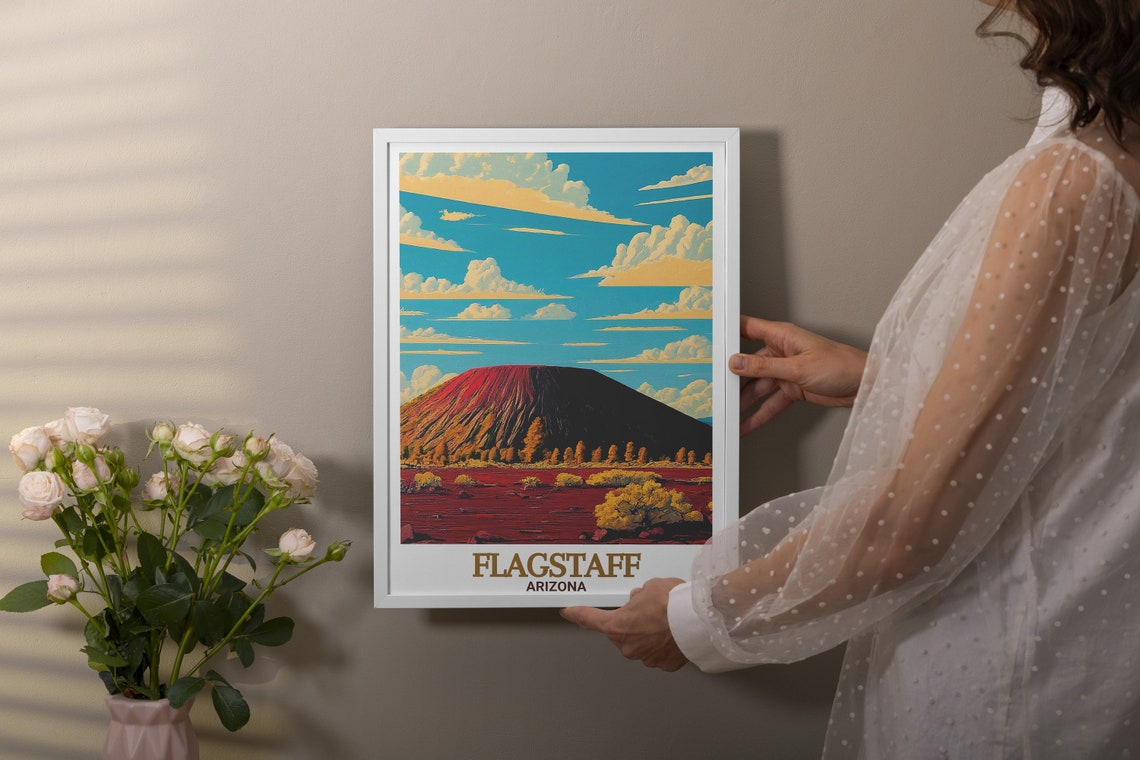 Flagstaff Sunset Crater Volcano Cinder Cone Arizona Travel Poster - Image 3