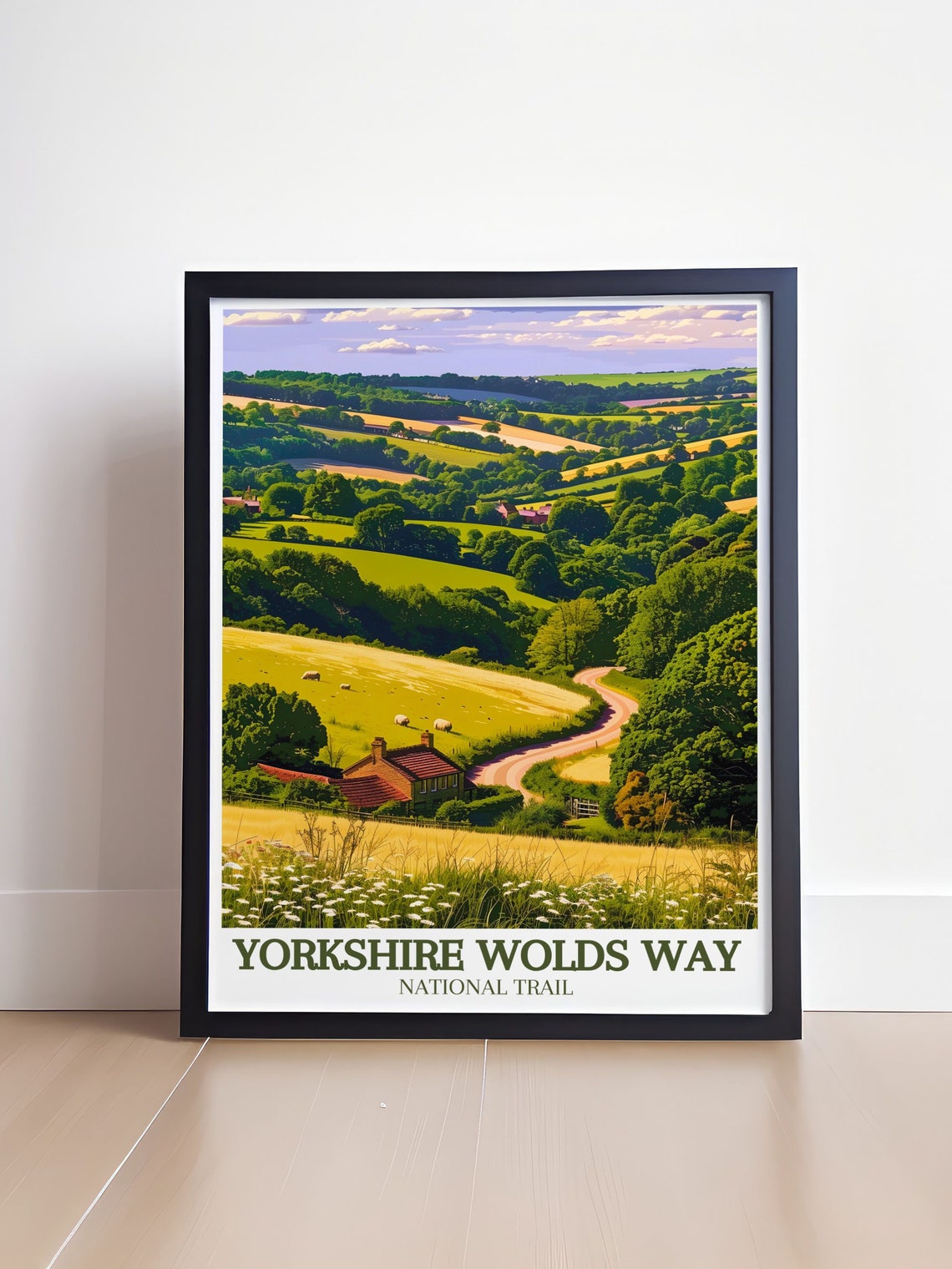 Yorkshire Wolds Way Rolling Hills Farmland Lush Travel Poster - Image 4