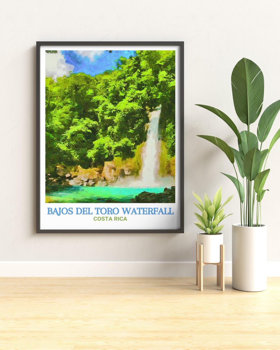 Bajos Del Toro Waterfall Costa Rica Jungle Cascade Travel Poster - Image 3