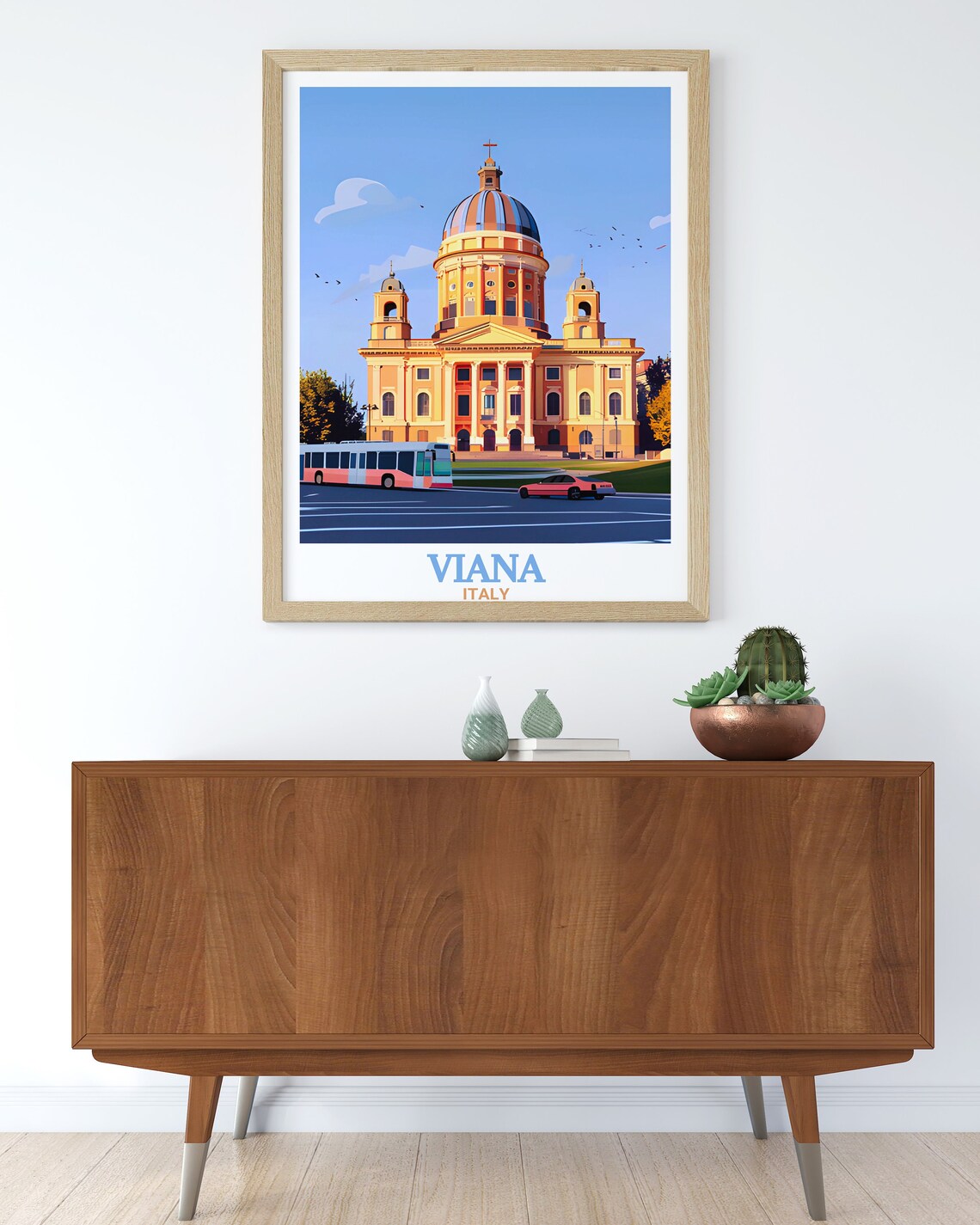 Turin Italy Superga Basilica Dome Historic Facade Travel Poster - Image 3